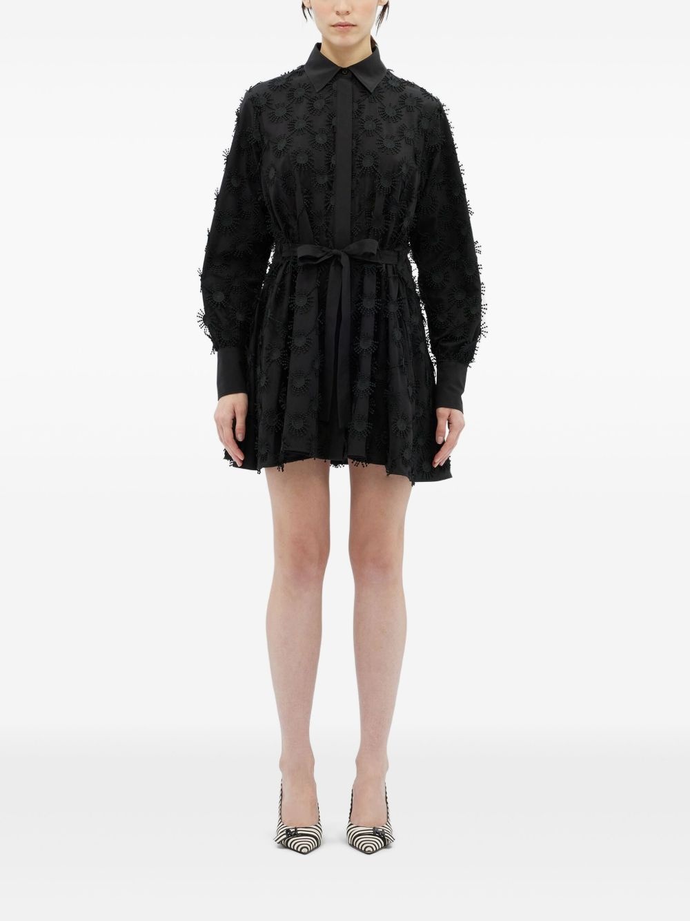 tied-waist shirt dress - 2