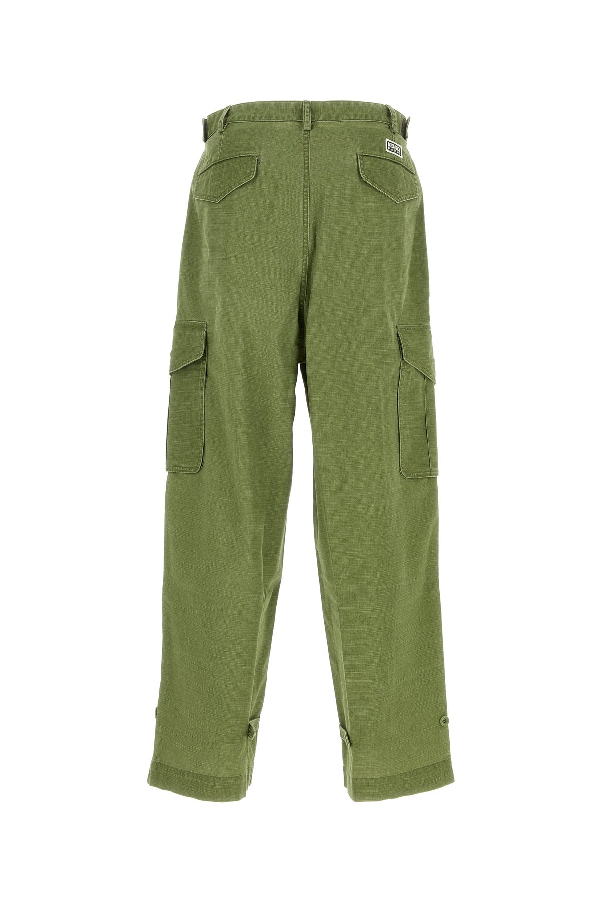 Green cotton cargo pant - 2