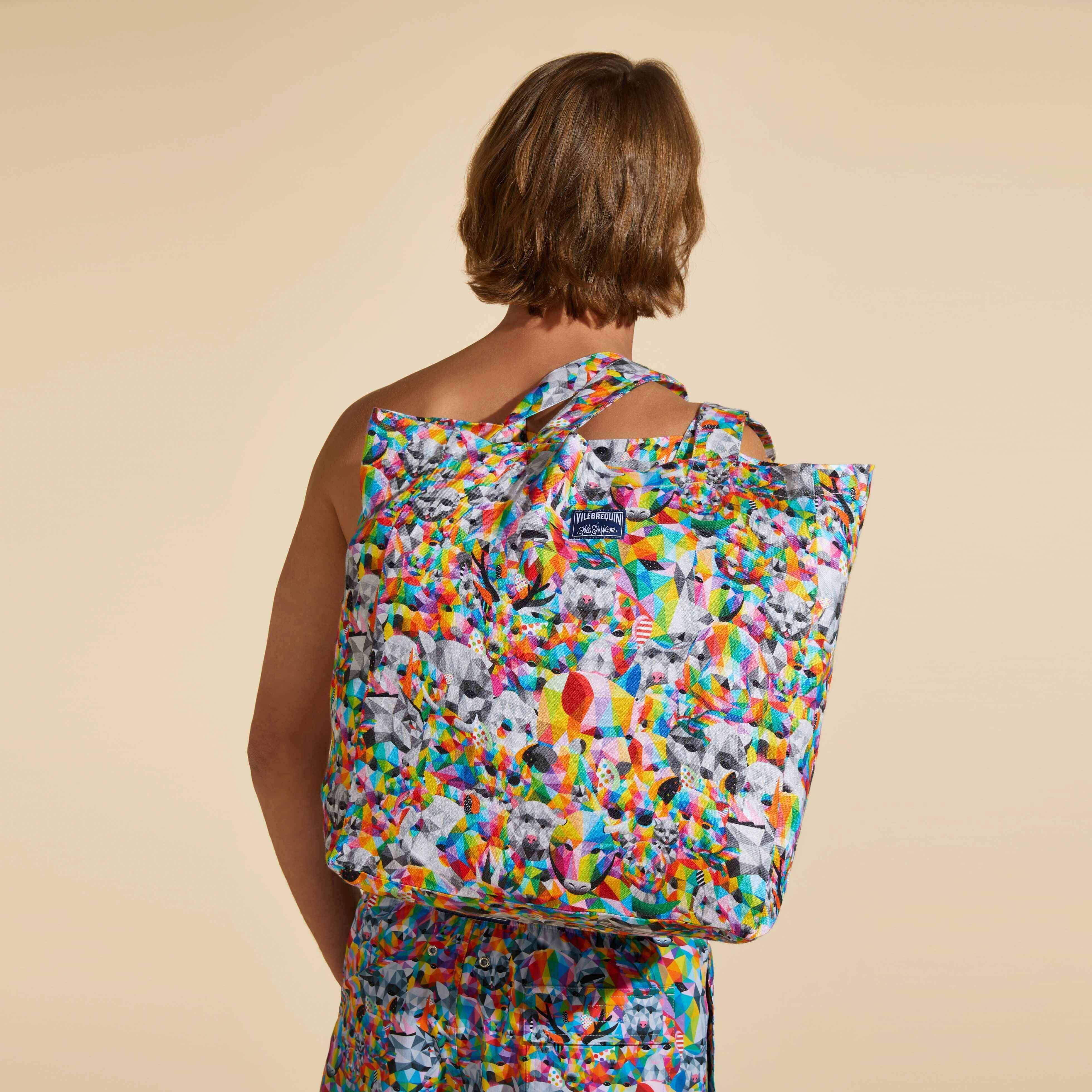 Linen Tote Bag Animals - Vilebrequin x Okuda San Miguel - 3