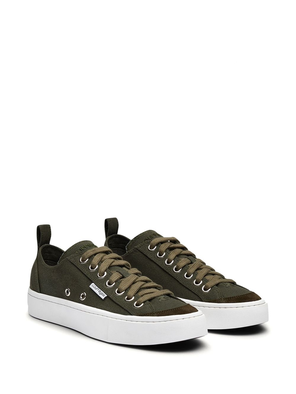 logo-embroidered canvas sneakers - 2