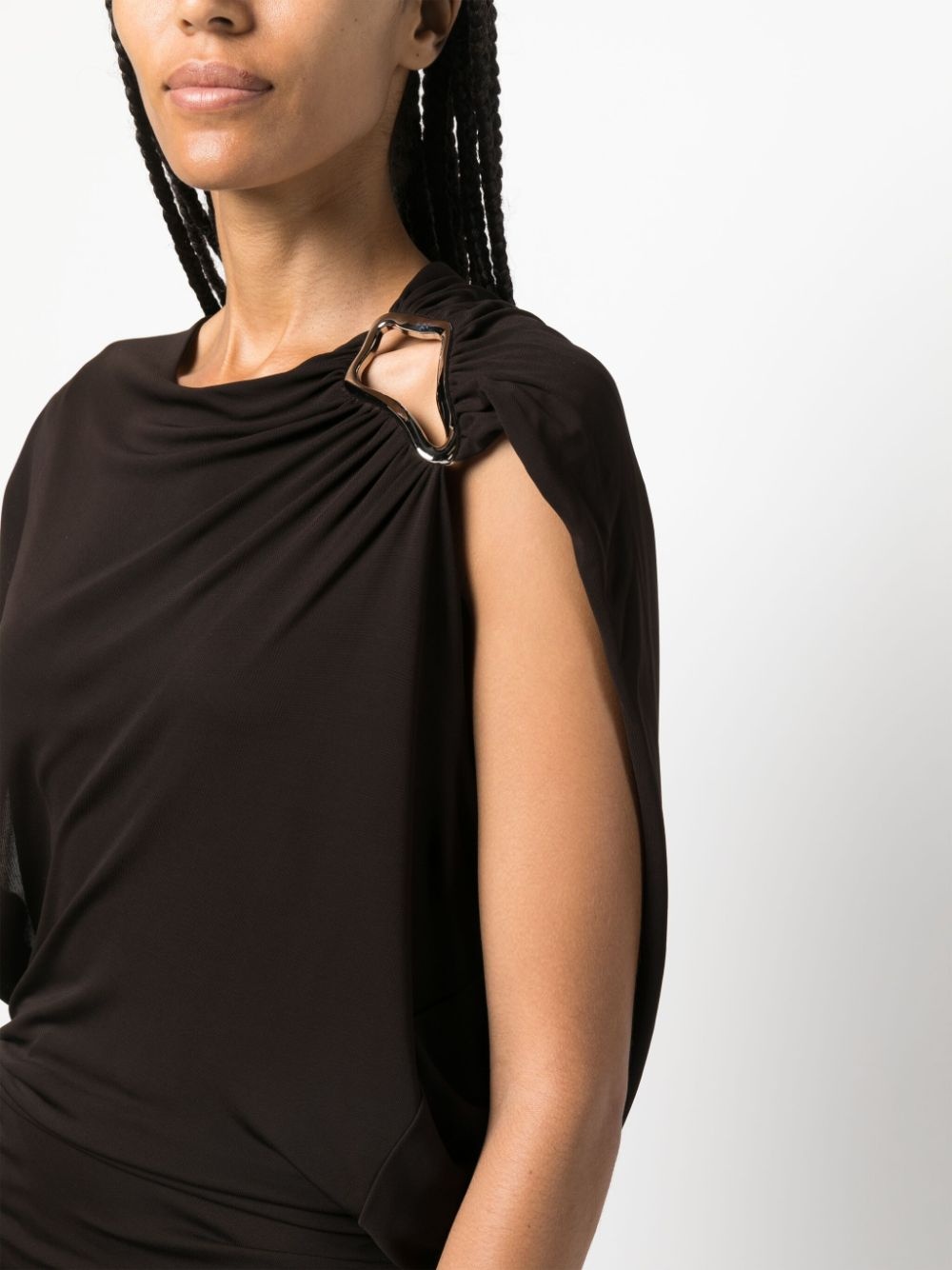 brooch-detail maxi dress - 5