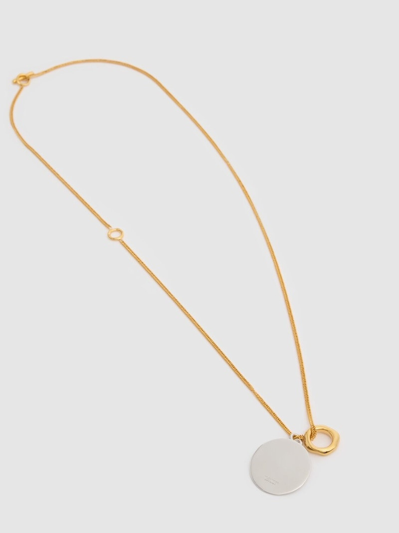 Gold plated necklace w/ double charm 3
