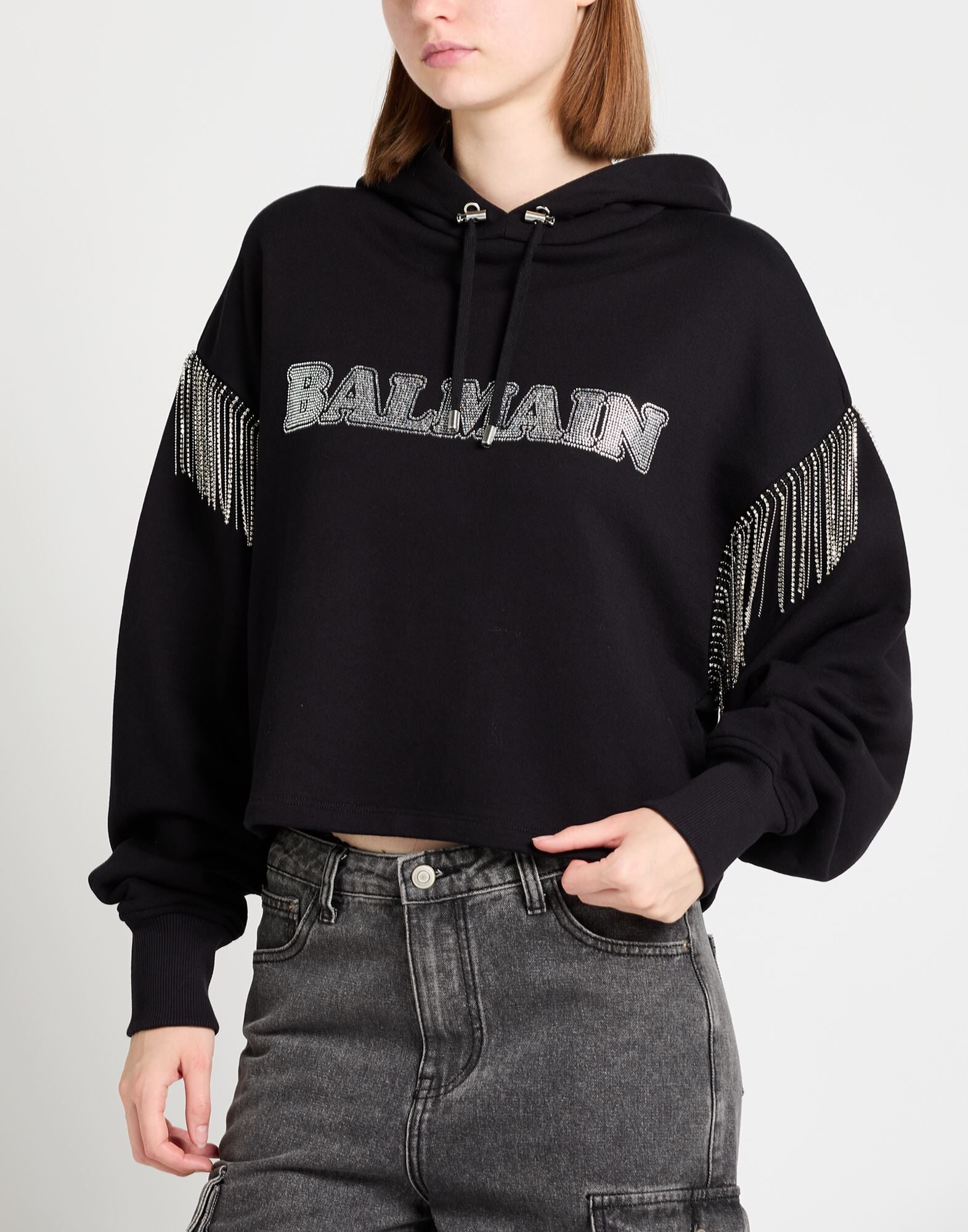 Black Women's Hooded Sweatshirt - 4