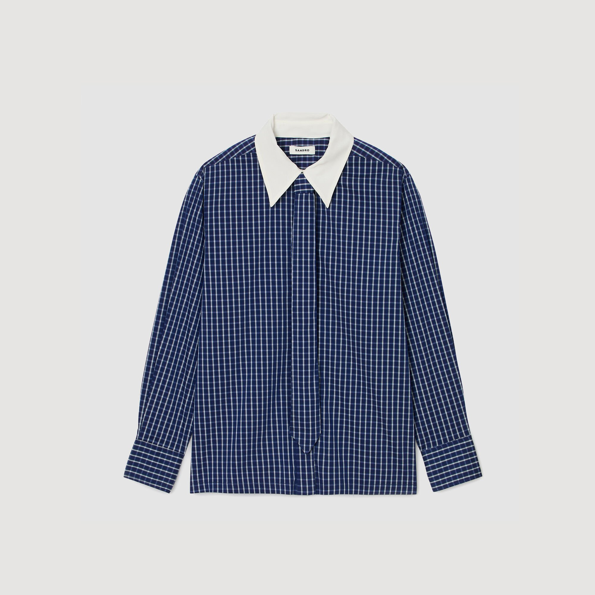 CHECK SHIRT WITH TIE - 7