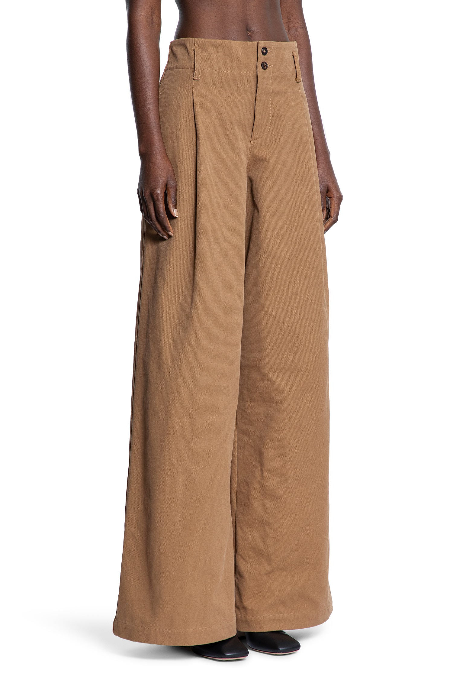 High-Rise-Wide-Leg-Pants-In-Cotton-Canvas - 4