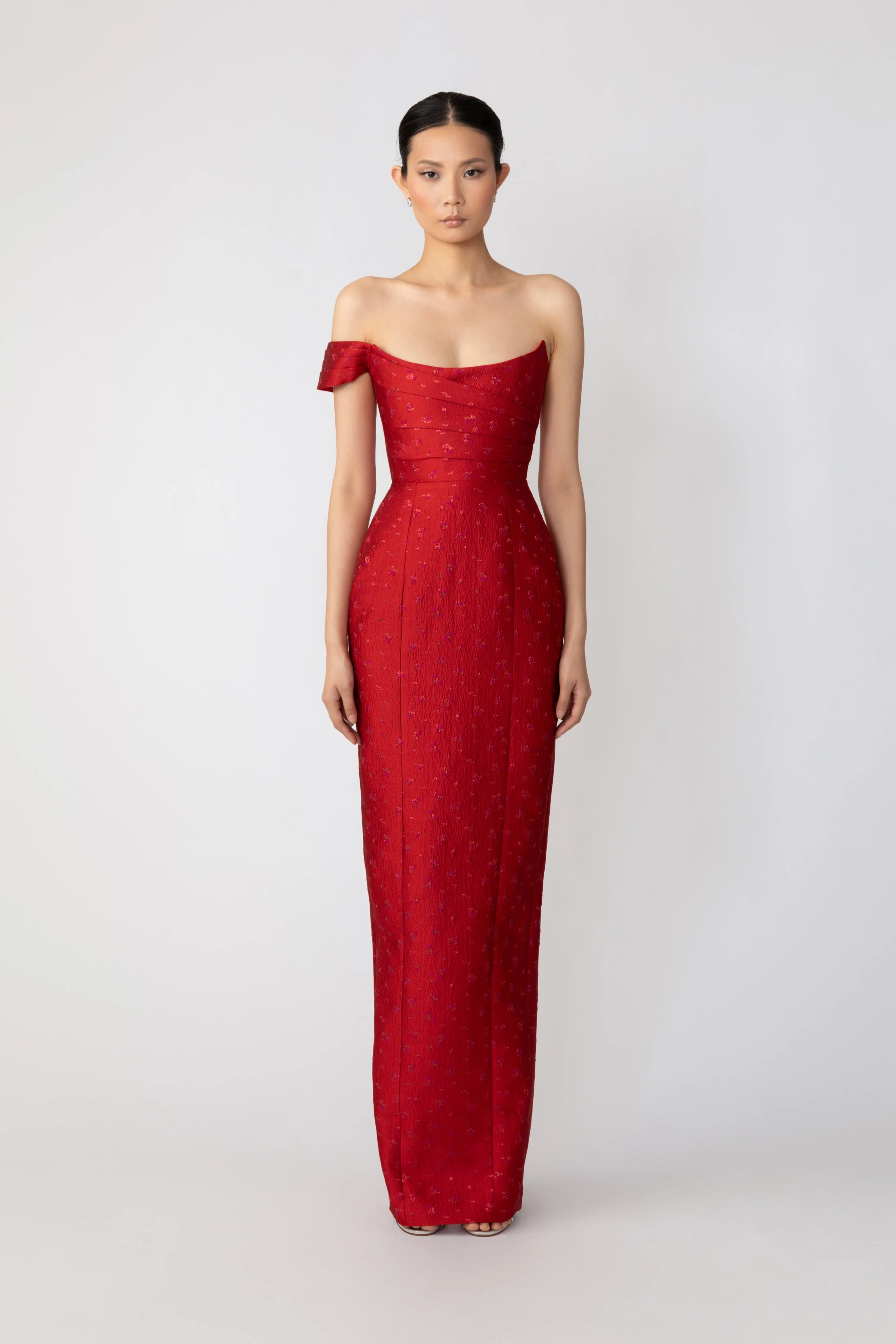 SAU LEE JACKSON JACQUARD GOWN - R24D42-RED | REVERSIBLE