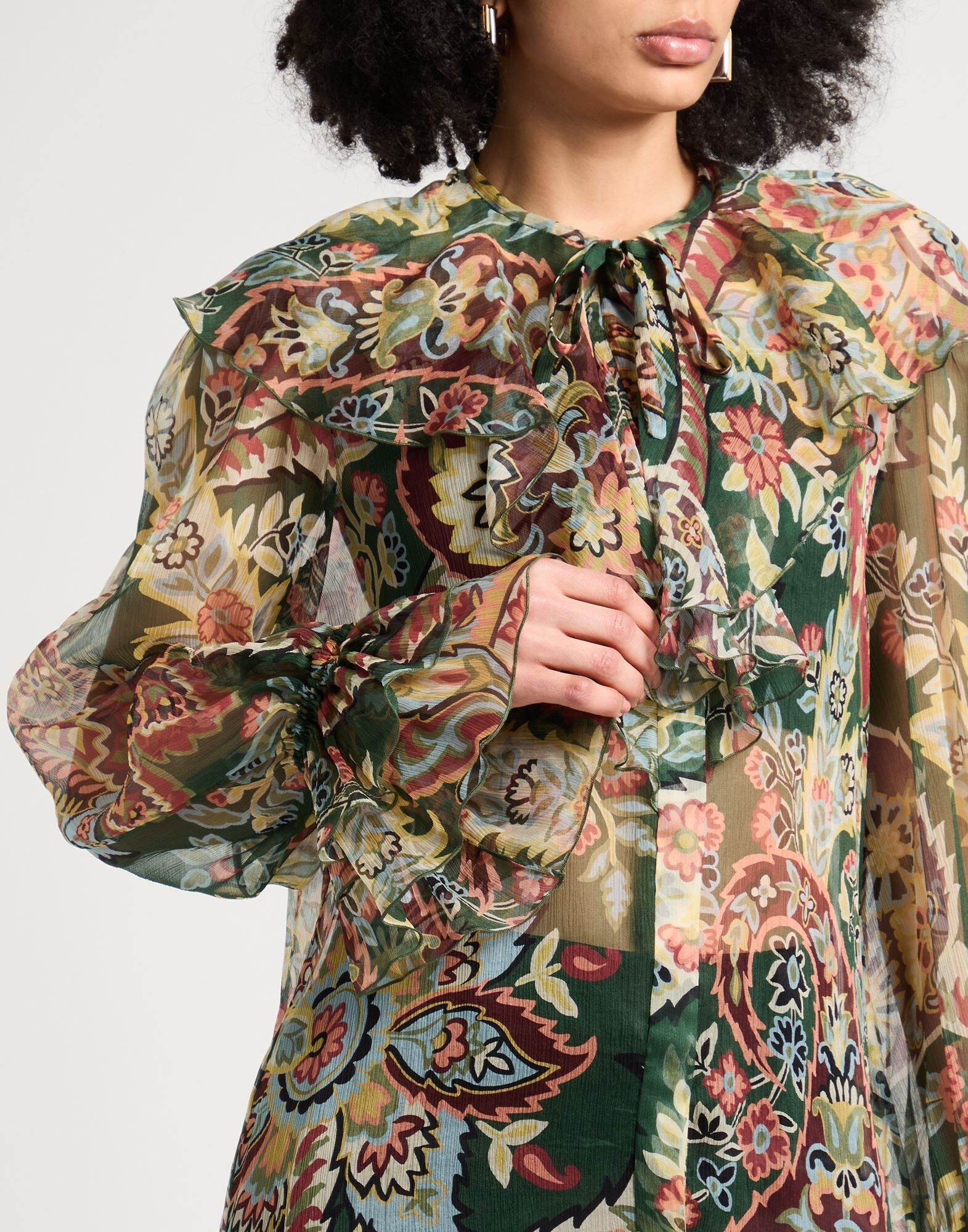 Green Women's Floral Shirts & Blouses - 4