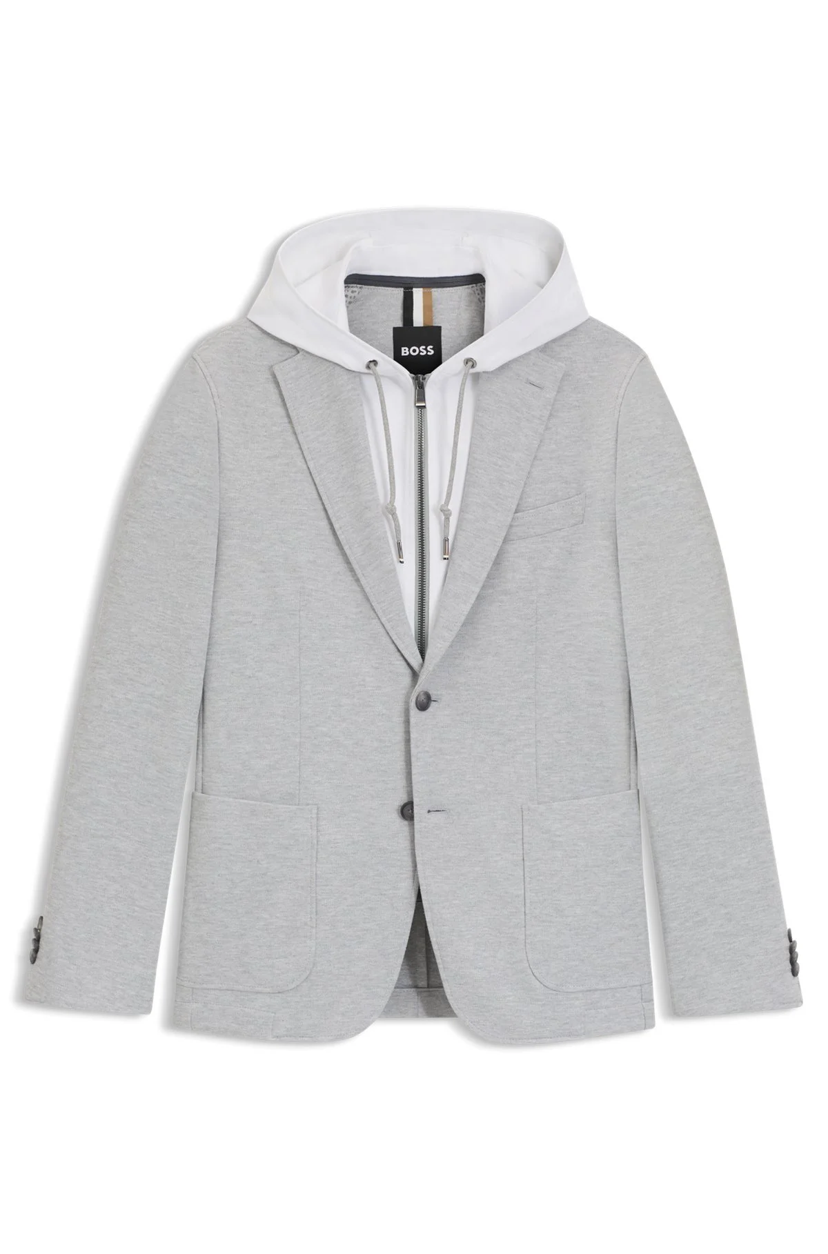 SLIM-FIT JACKET WITH INTEGRATED HOODIE - 1