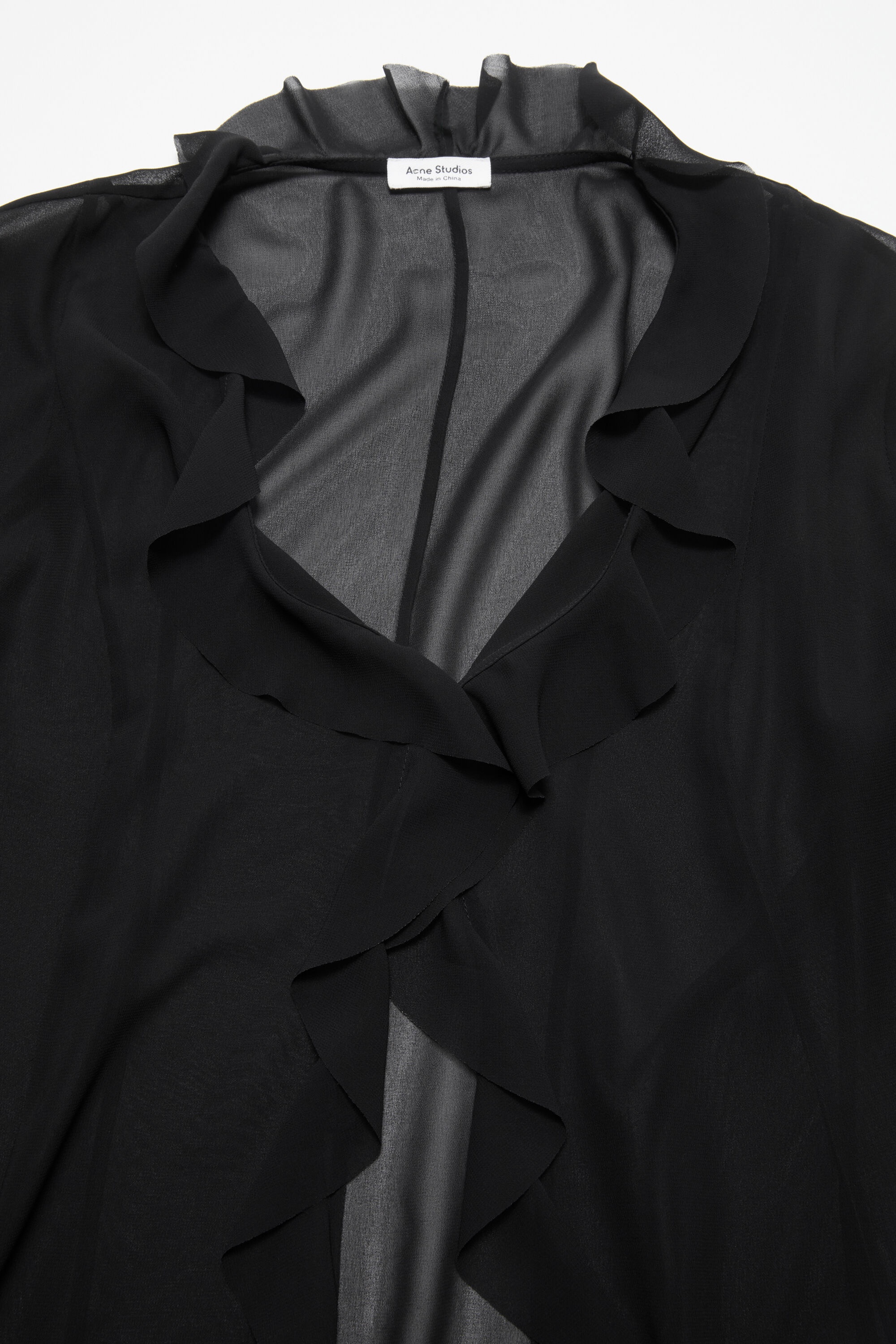 Ruffle blouse - Black - 6