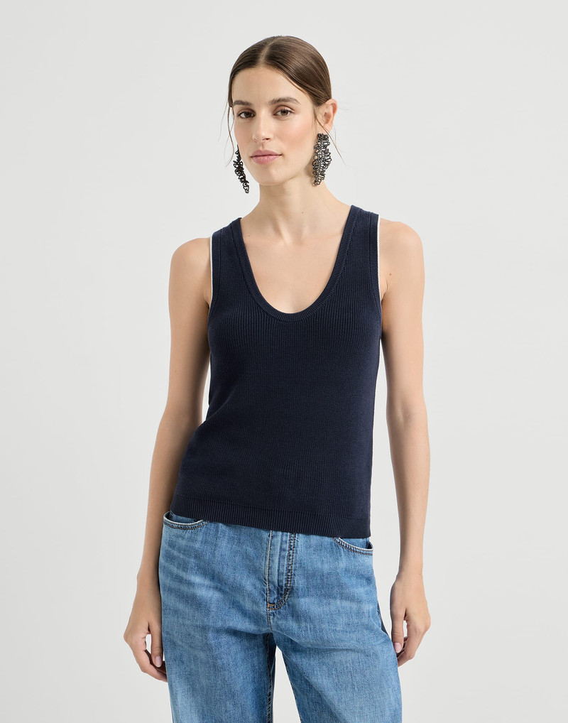 Cotton ribbed knit top 2