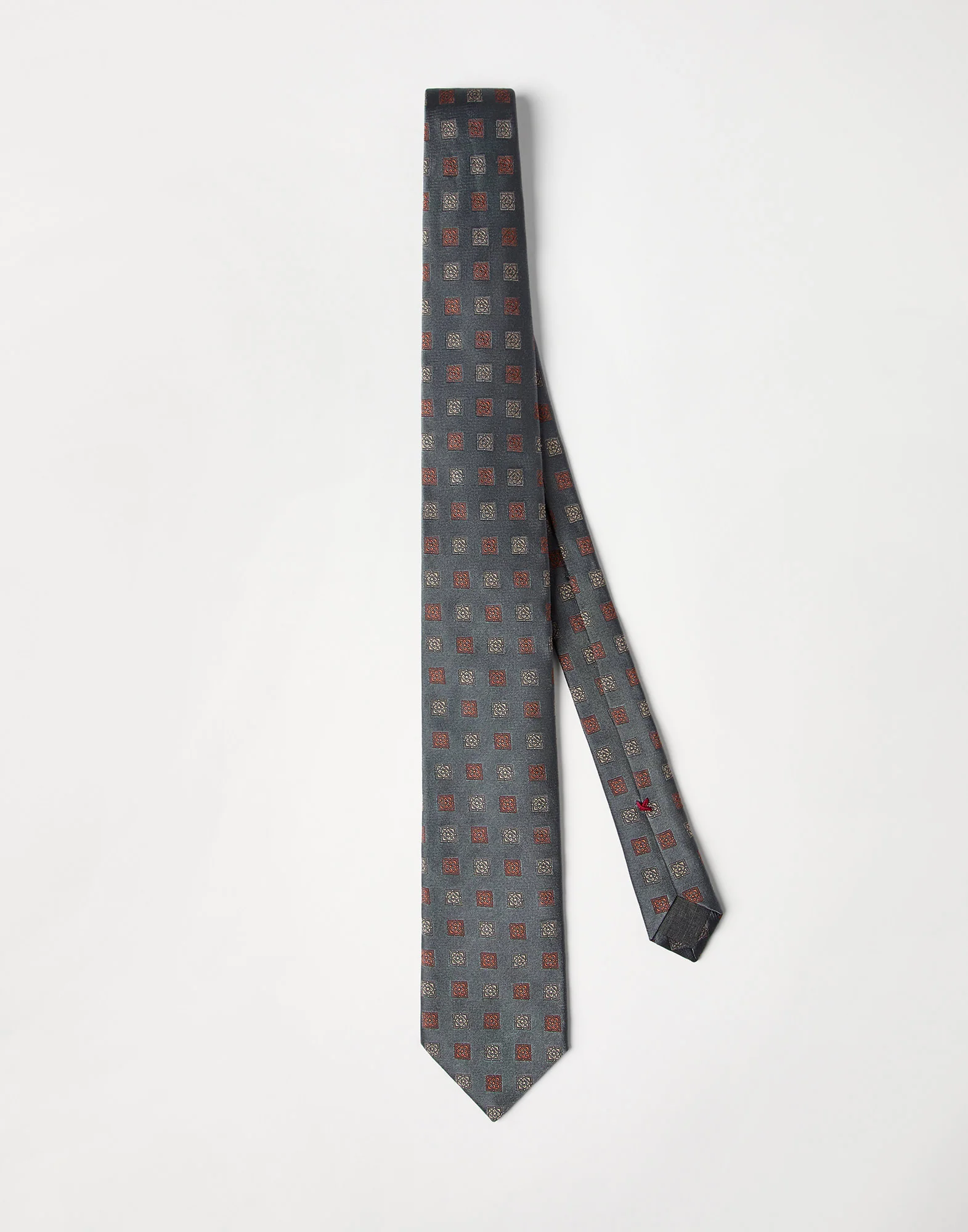 Silk tie with squares pattern - 1