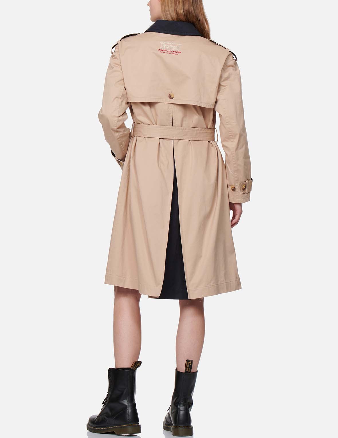 LOGO EMBROIDERED TRENCH COAT - 6