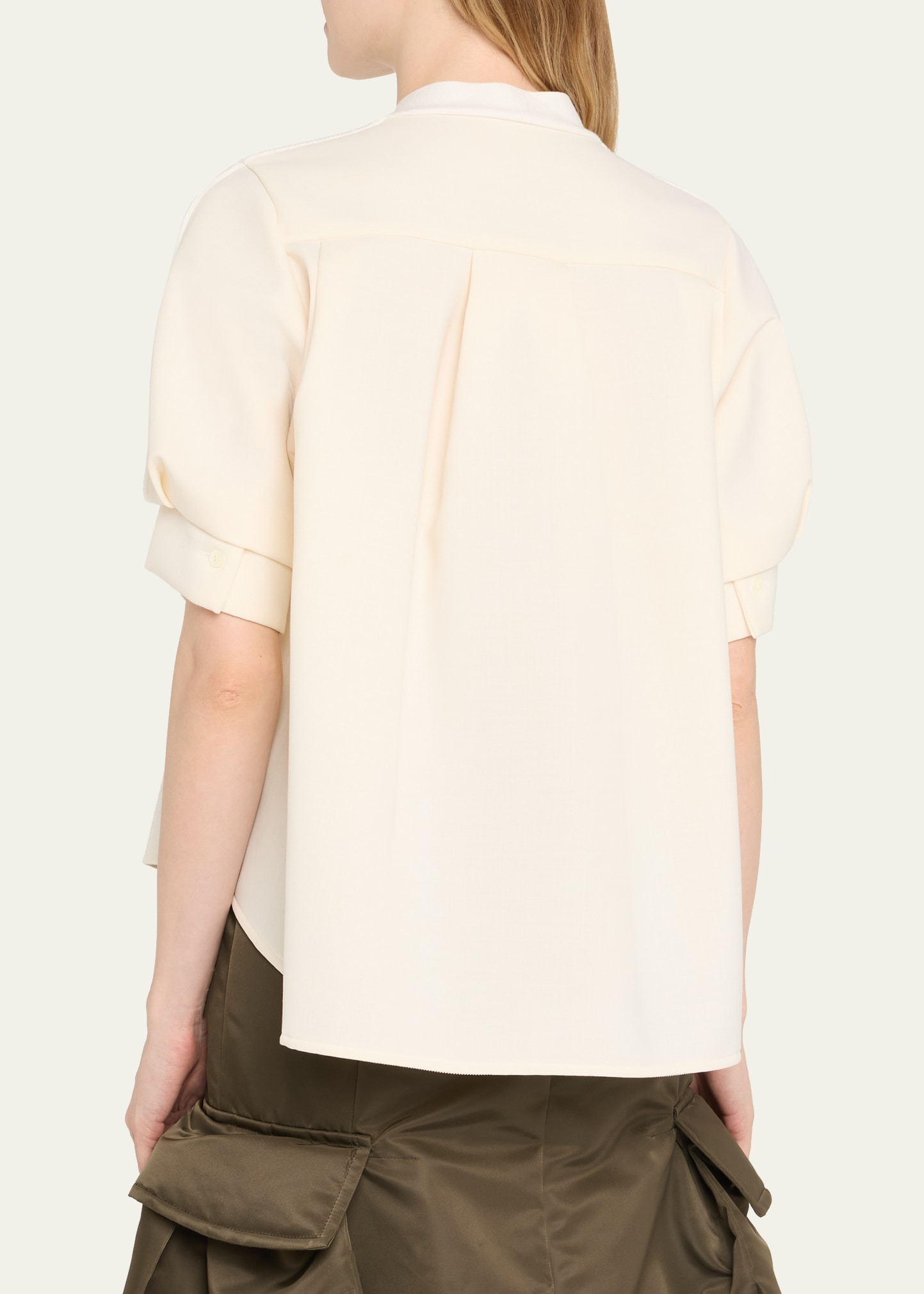 Button-Down Hybrid Knit & Suiting Shirt - 3