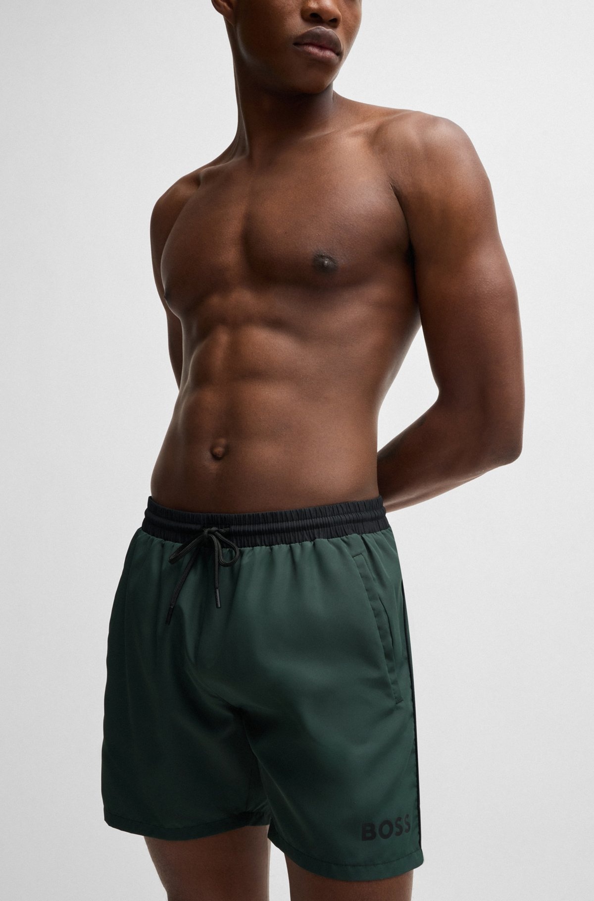 QUICK-DRY SWIM SHORTS WITH CONTRAST DETAILS - 3