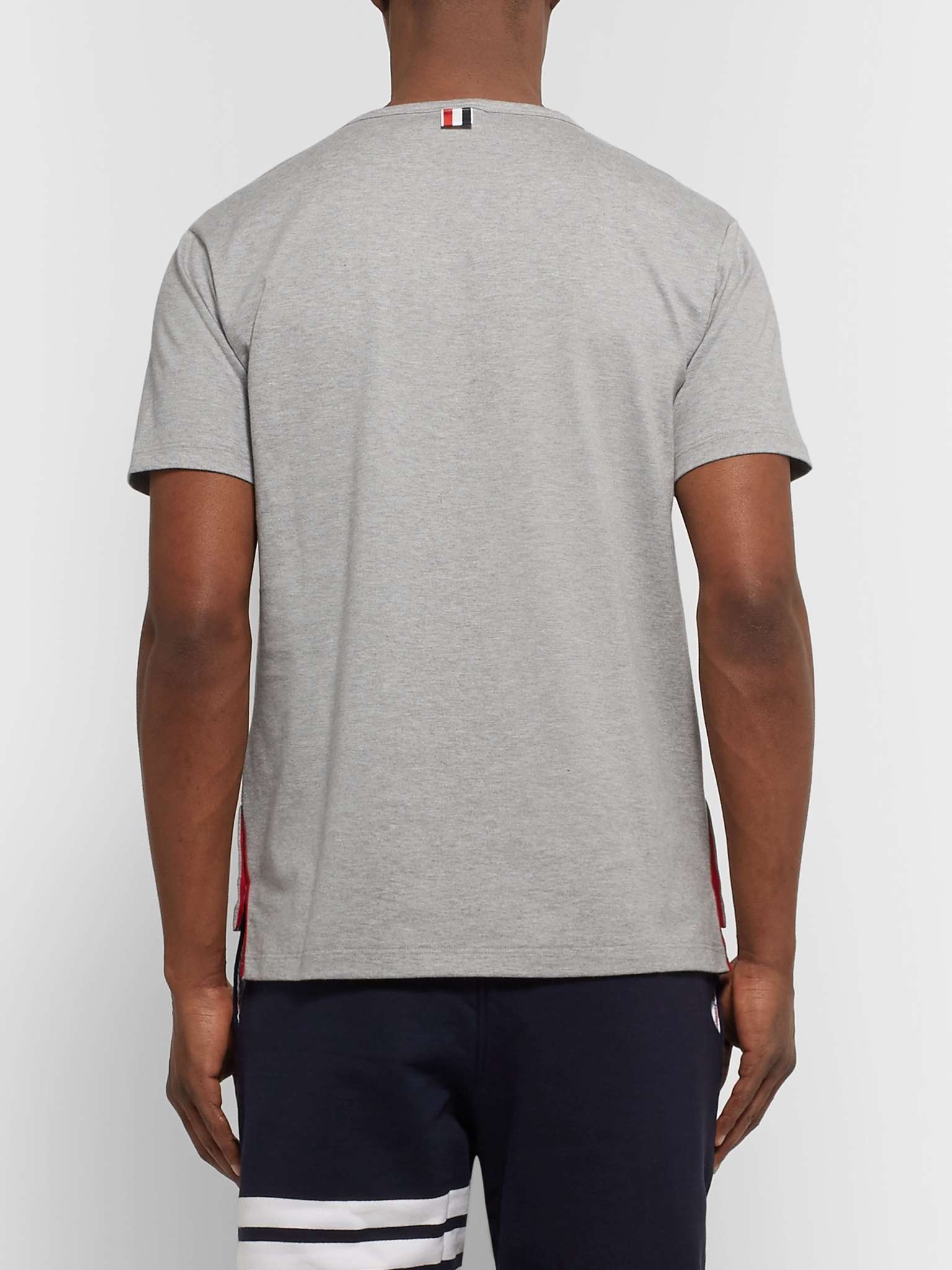 Slim-Fit Grosgrain-Trimmed Cotton-Jersey T-Shirt - 5