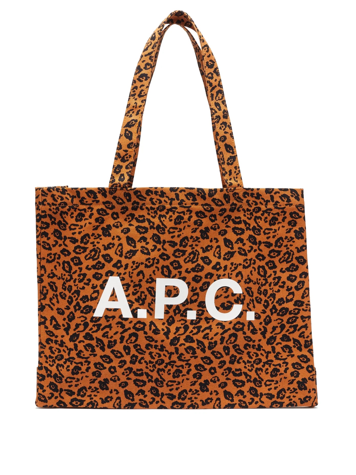 Diane logo and leopard-print canvas tote bag - 1