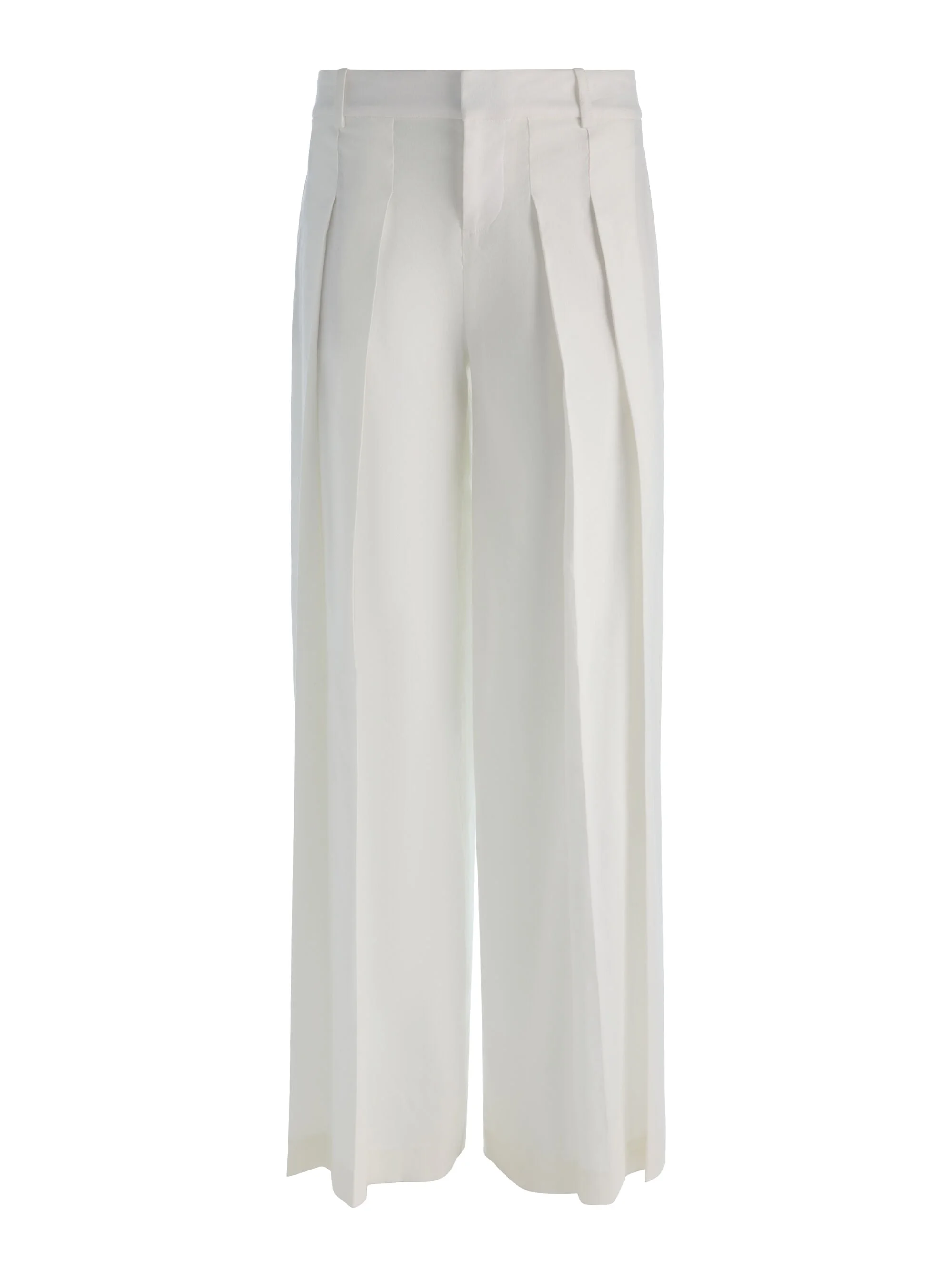 BLAIRE PLEATED LINEN PANT - OFF WHITE - 1