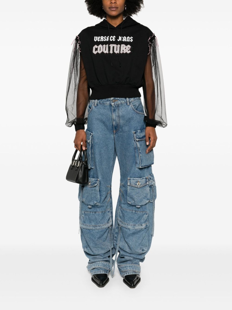 VERSACE JEANS COUTURE Embellished Gothic Logo hoodie outlook