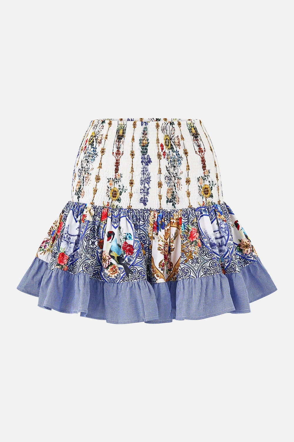 SHORT SHIRRED SKIRT - 1
