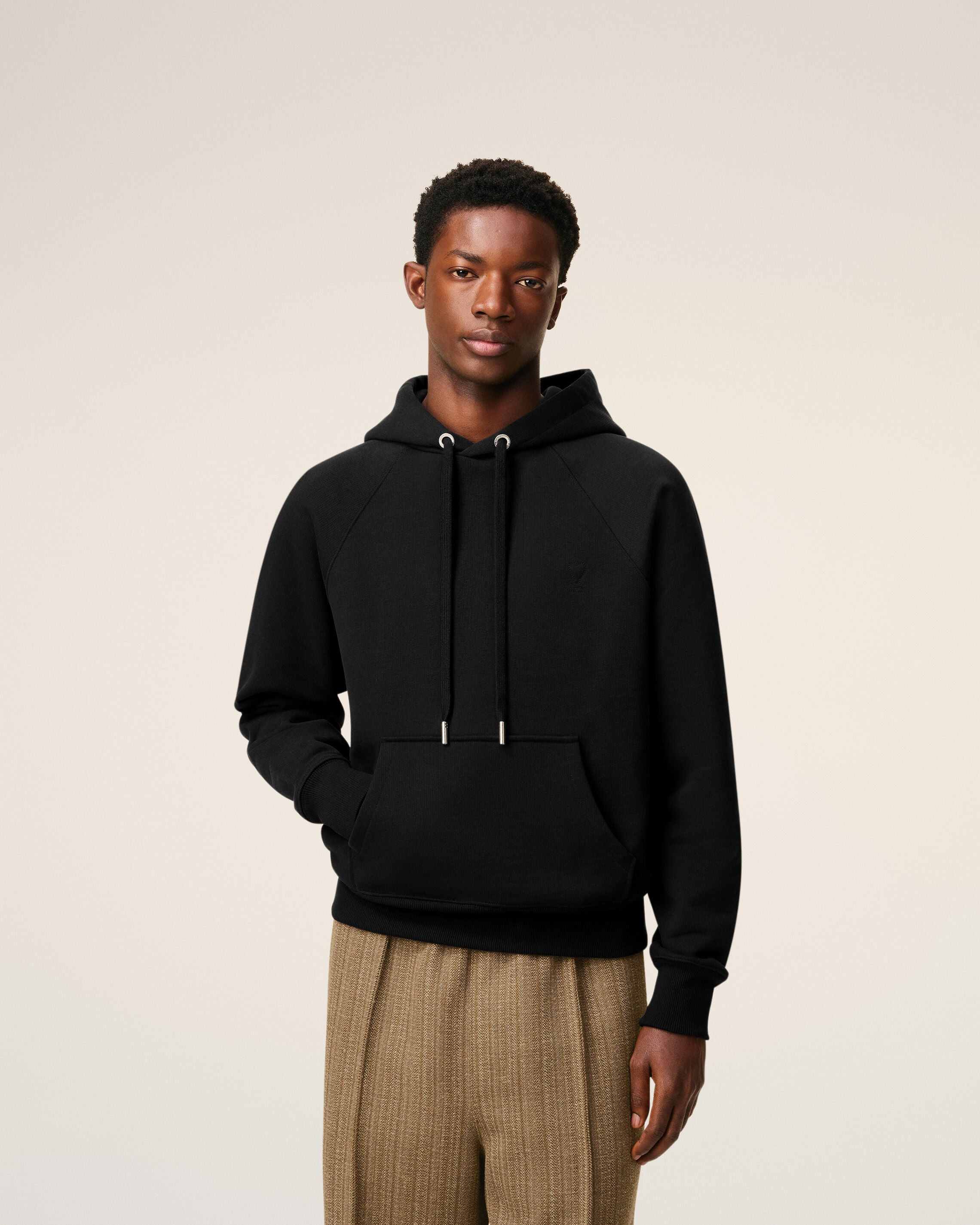 BLACK COTTON AMI DE COEUR HOODIE - 3