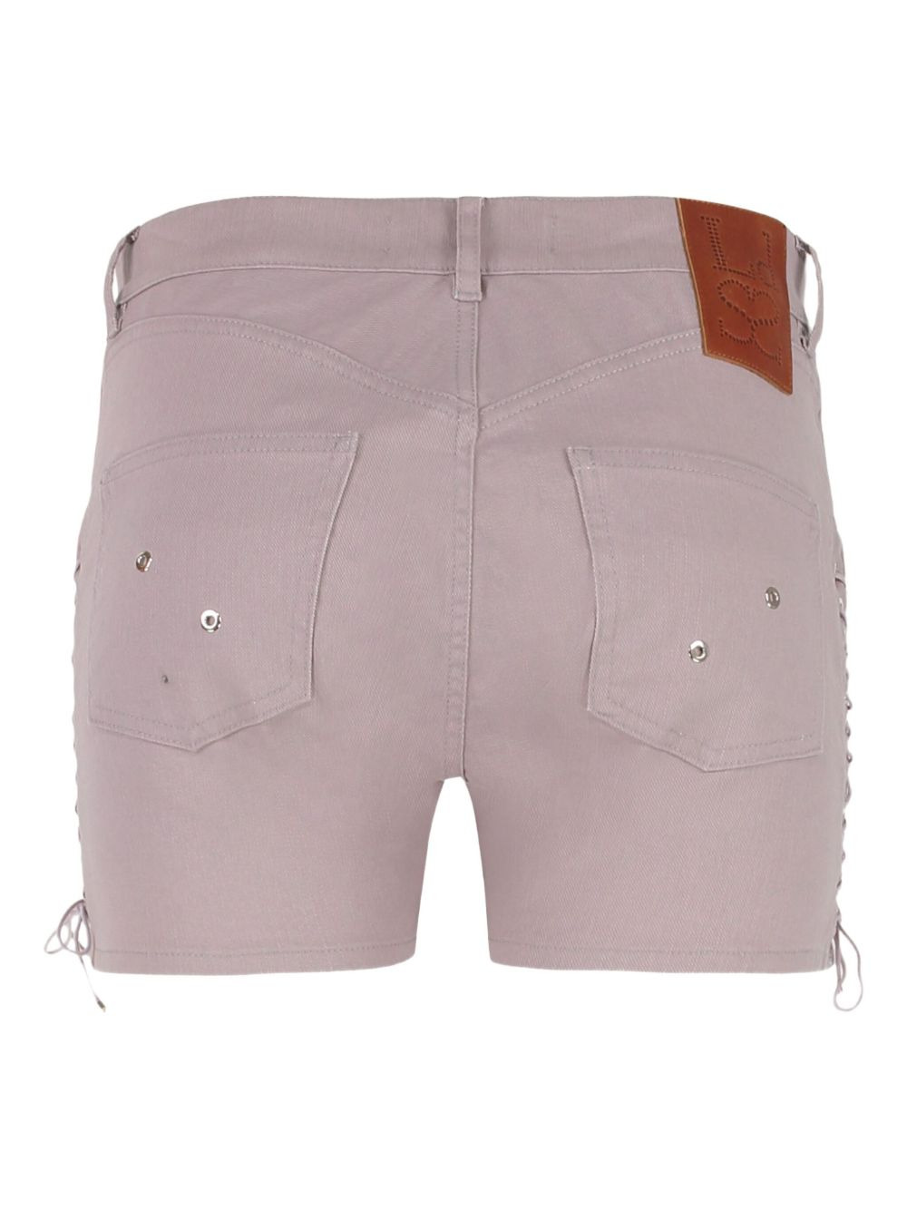 lace-up cotton shorts - 2