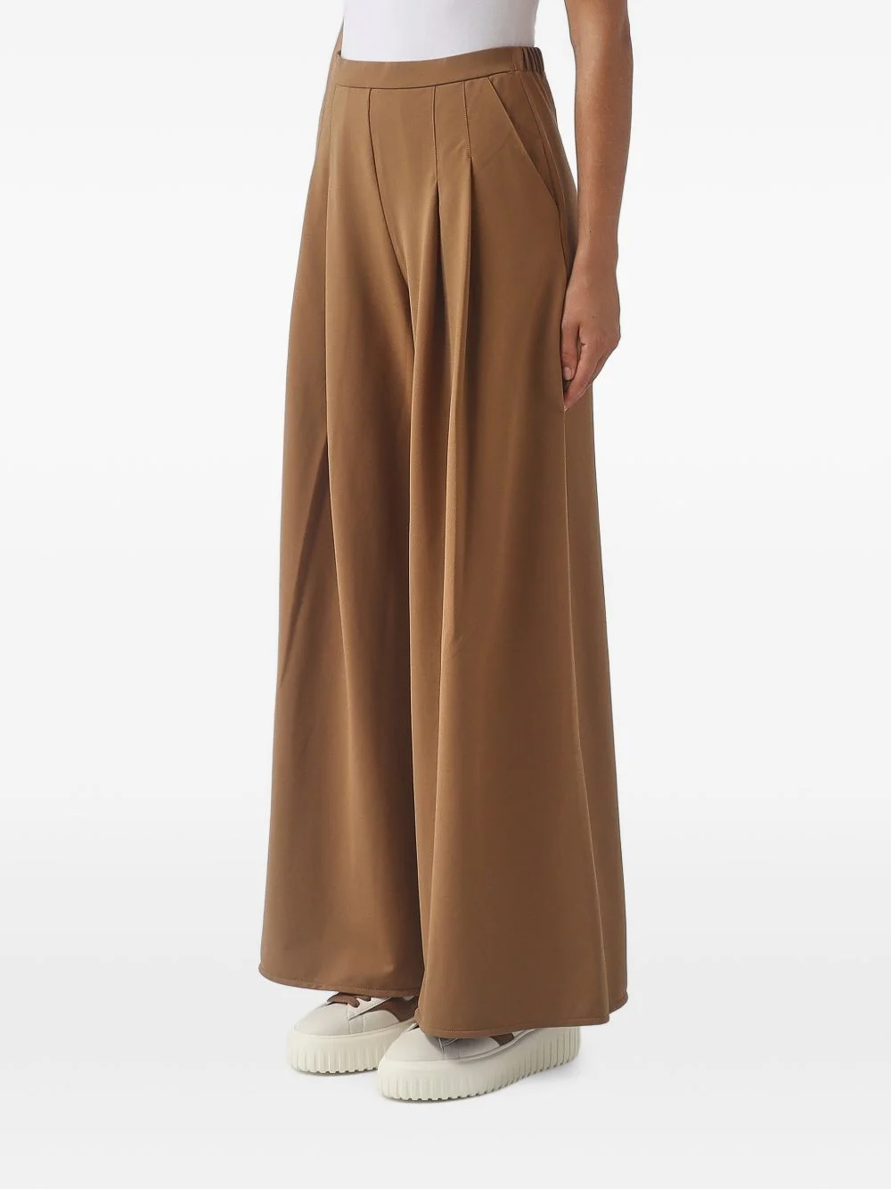 Vongola pleated wide-leg palazzo pants - 1