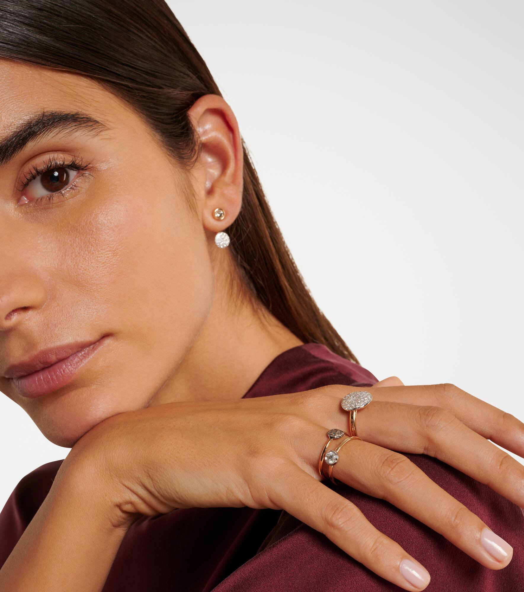 Sabbia 18kt gold double-ring with diamonds - 3