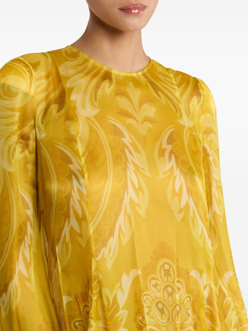 floral-print pleated mini dress - 4