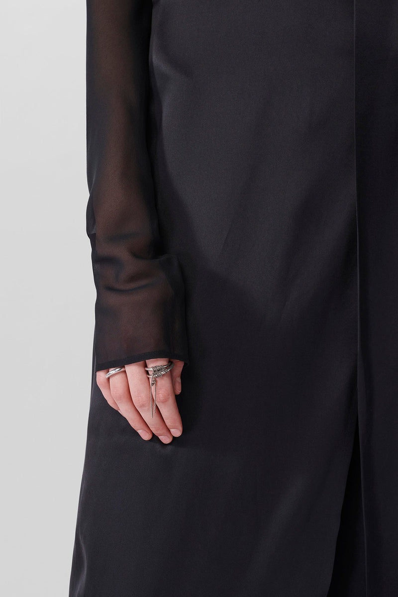 Bettina Long Apron Dress Satin Washed Silk - 6
