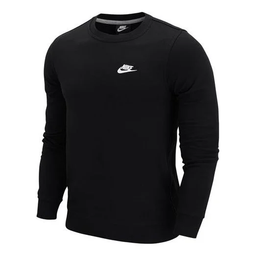 Men's Nike Sportswear Logo Printing Sports Round Neck Pullover Black DO1740-010 - 1
