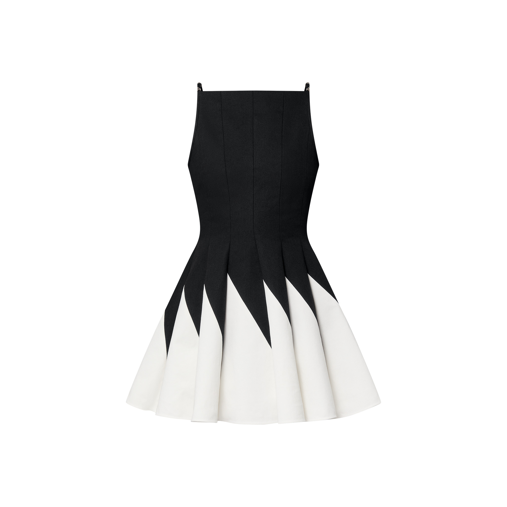 Color-Blocked Pleat Dress - 1