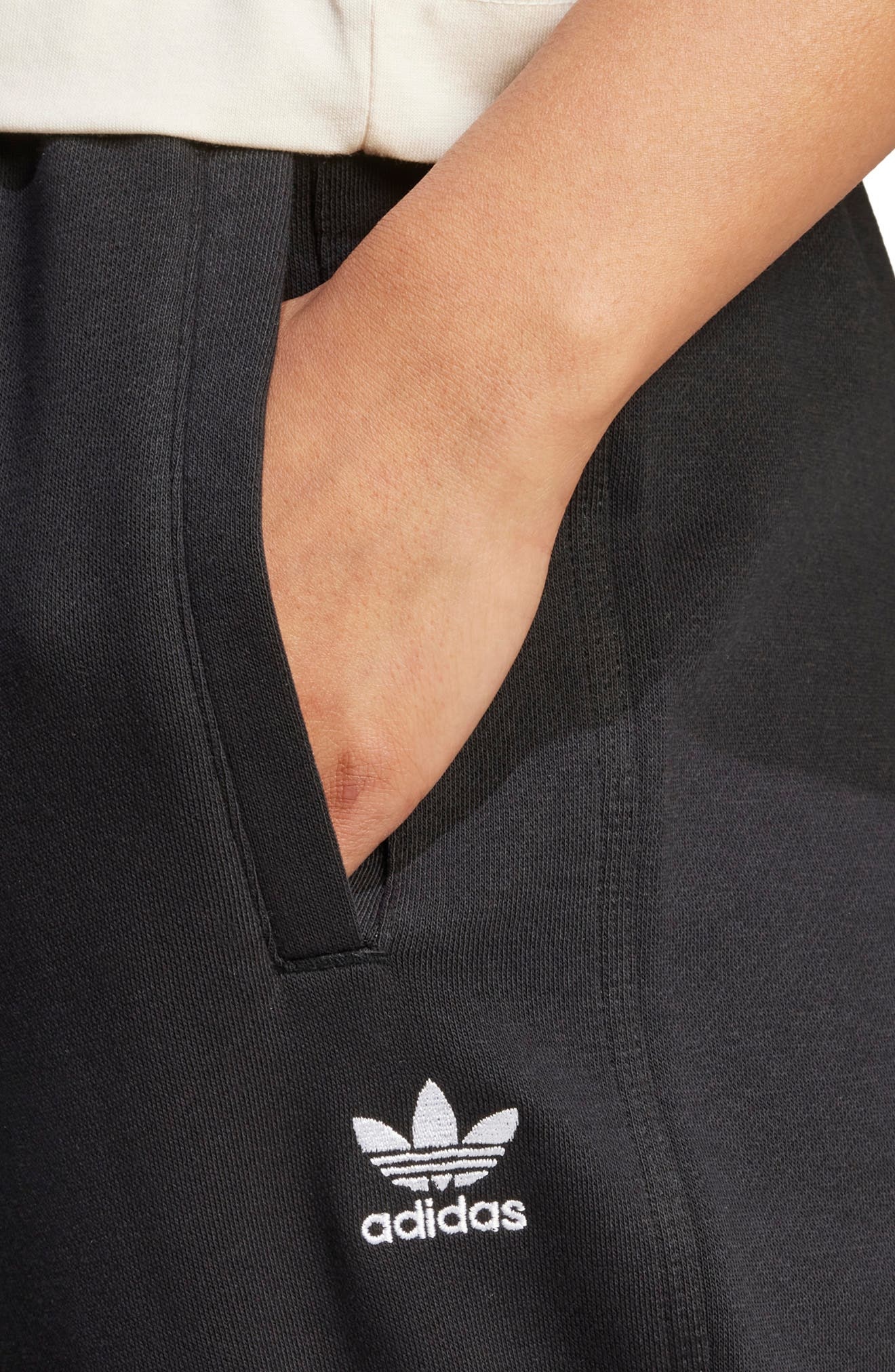 adidas Essentials Trefoil Lifestyle Fleece Sweatpants in Black at Nordstrom - 3