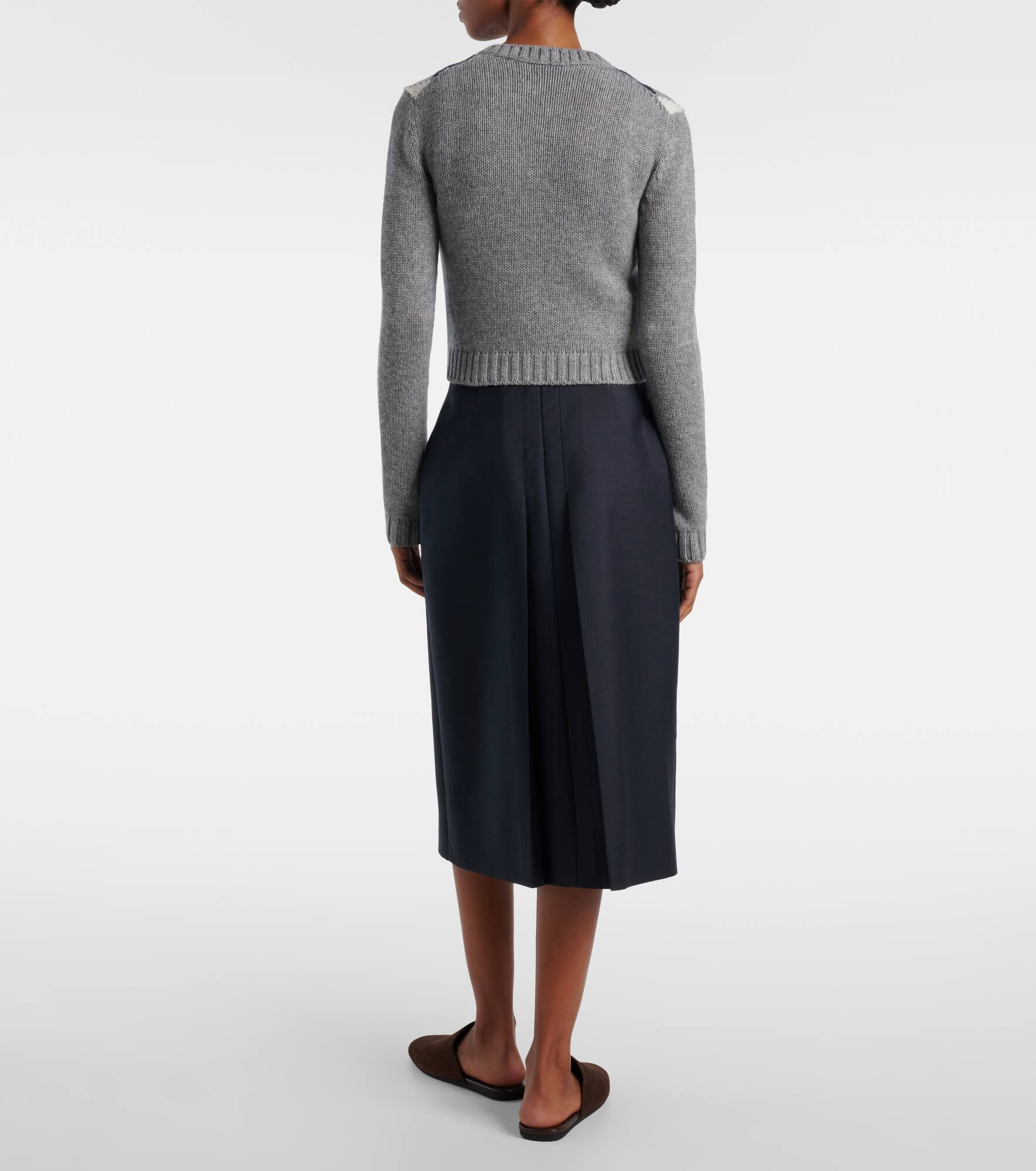 Checked cashmere cardigan - 3