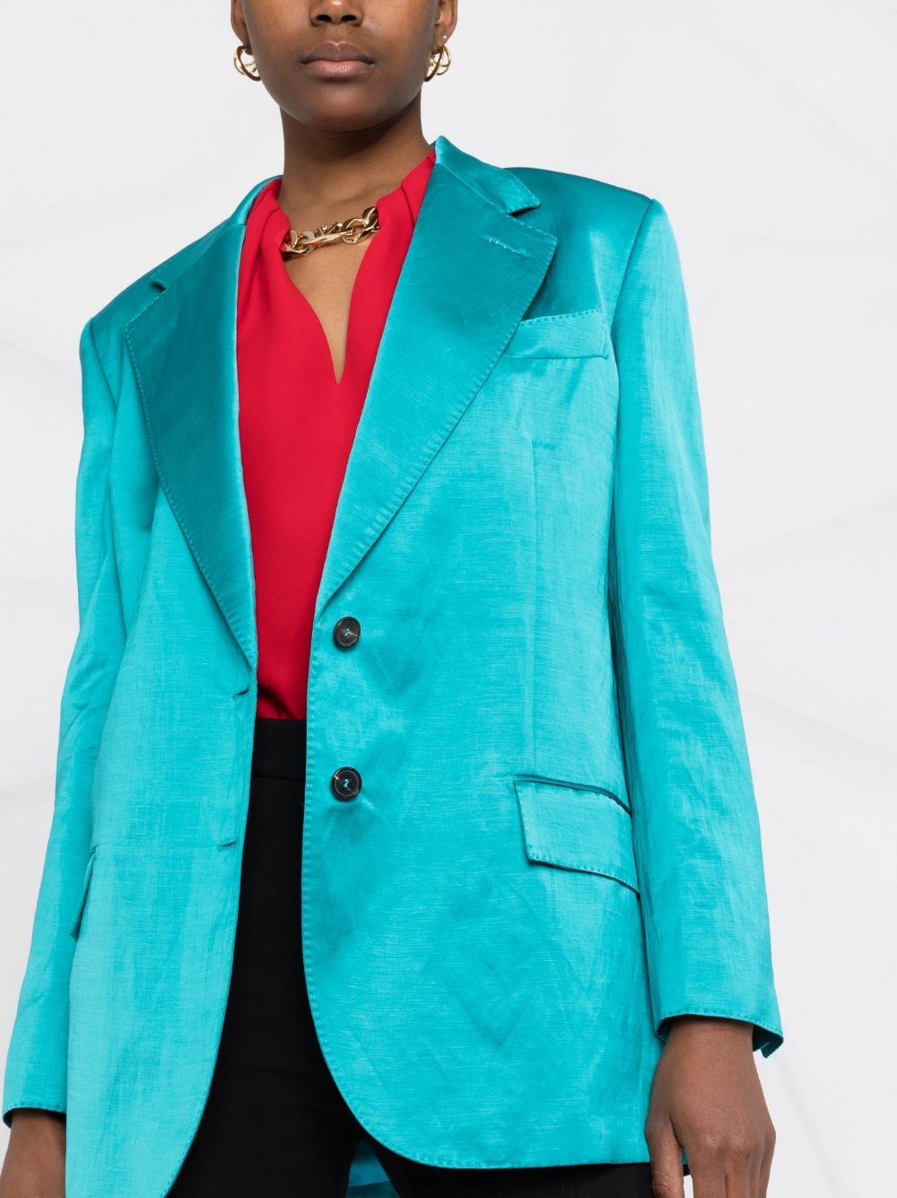 satin-finish blazer - 5