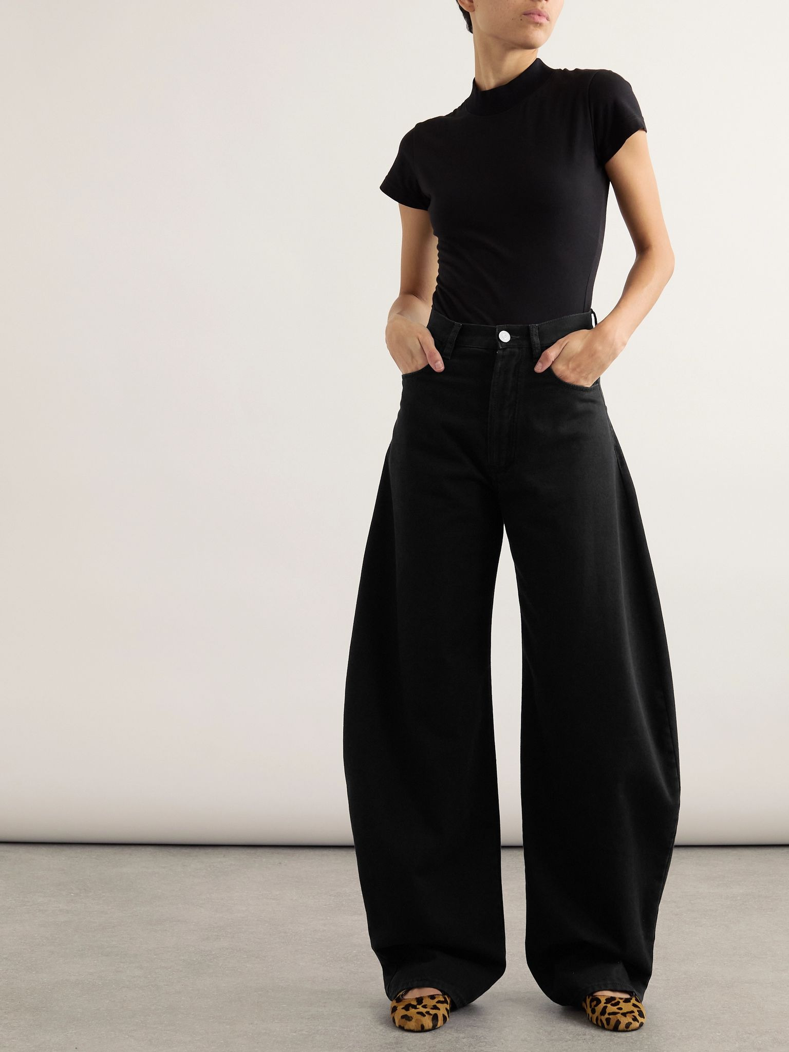 High-rise barrel-leg jeans Black - 2