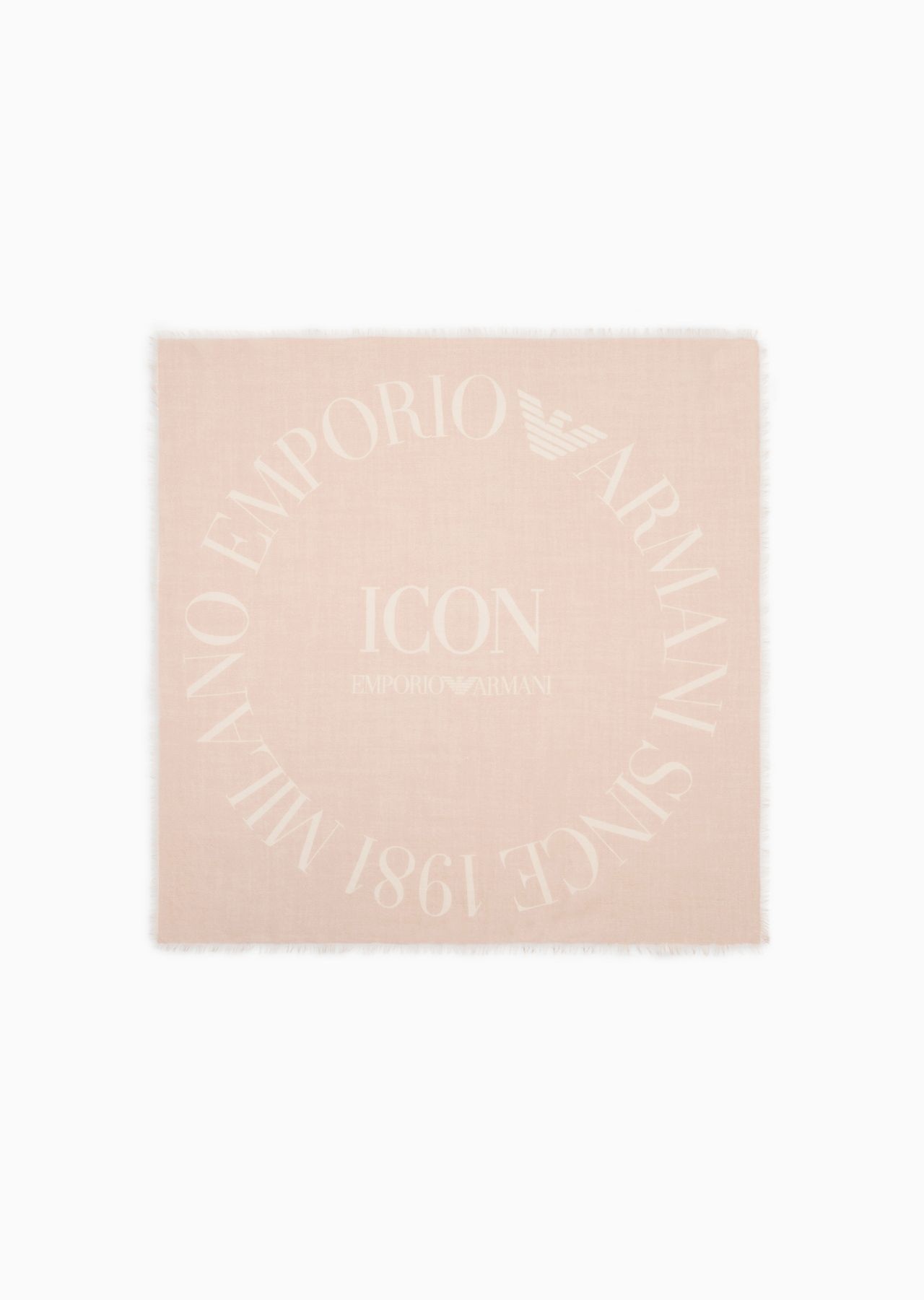 Pure cashmere foulard with Icon logo print - 1