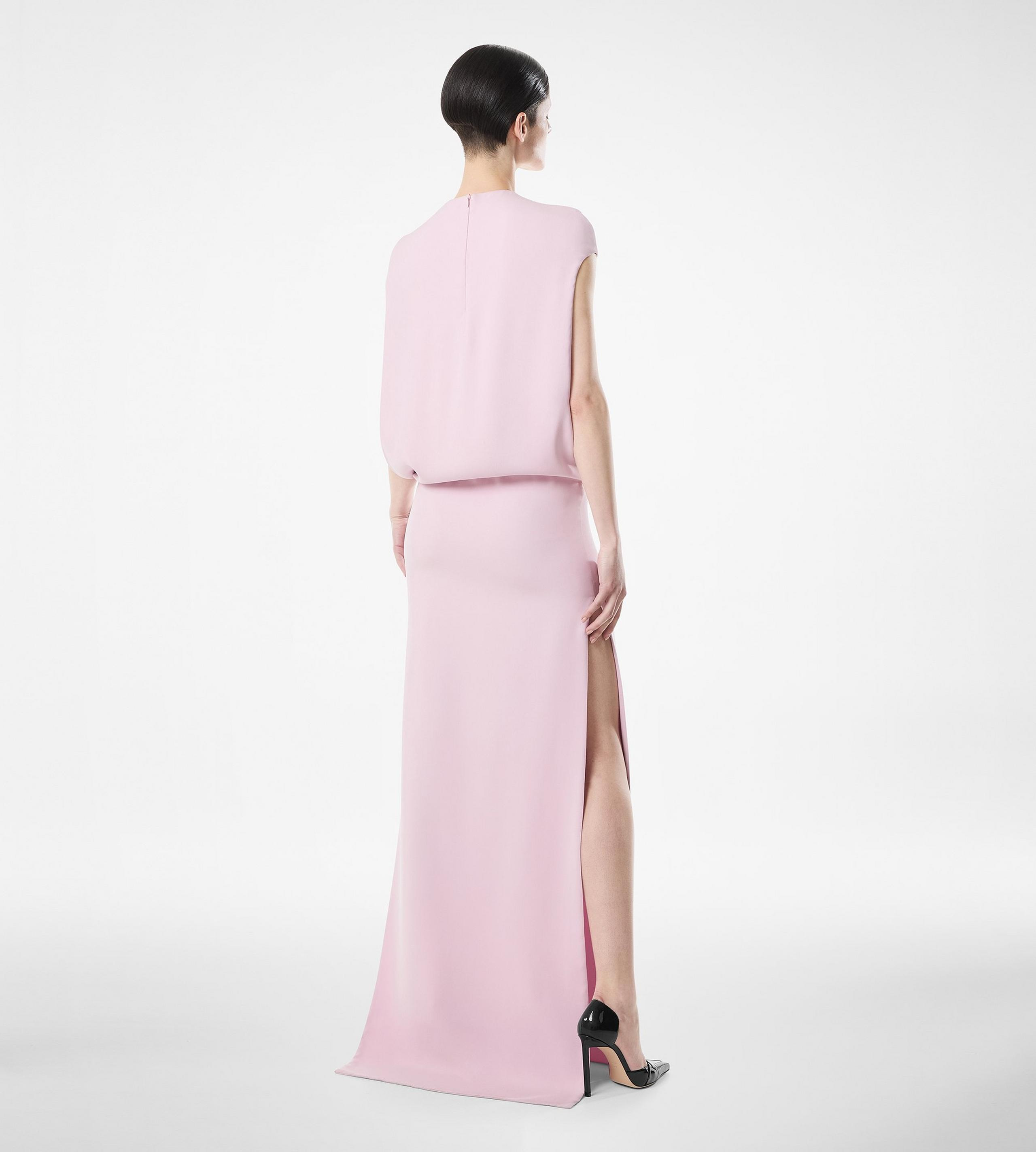 SILK DOUBLE GEORGETTE STRETCH EVENING DRESS - 3