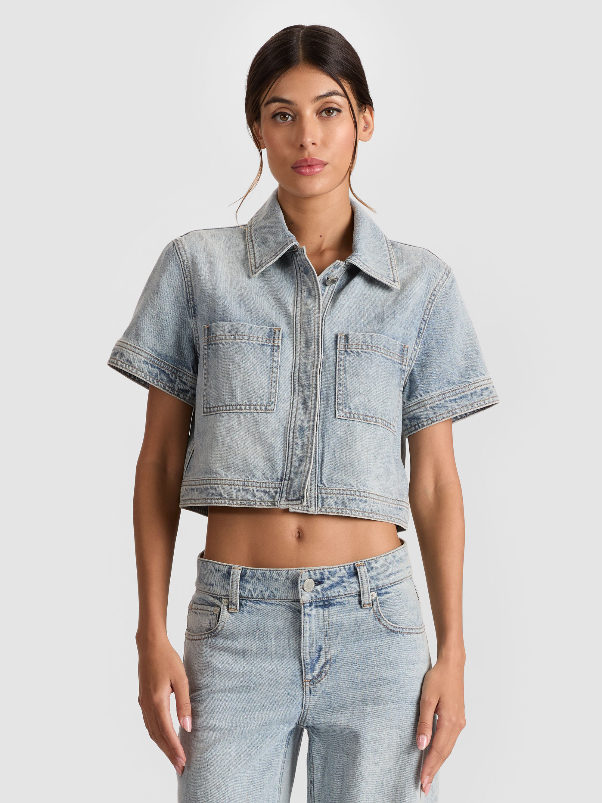 TESHA DENIM TOP - 2