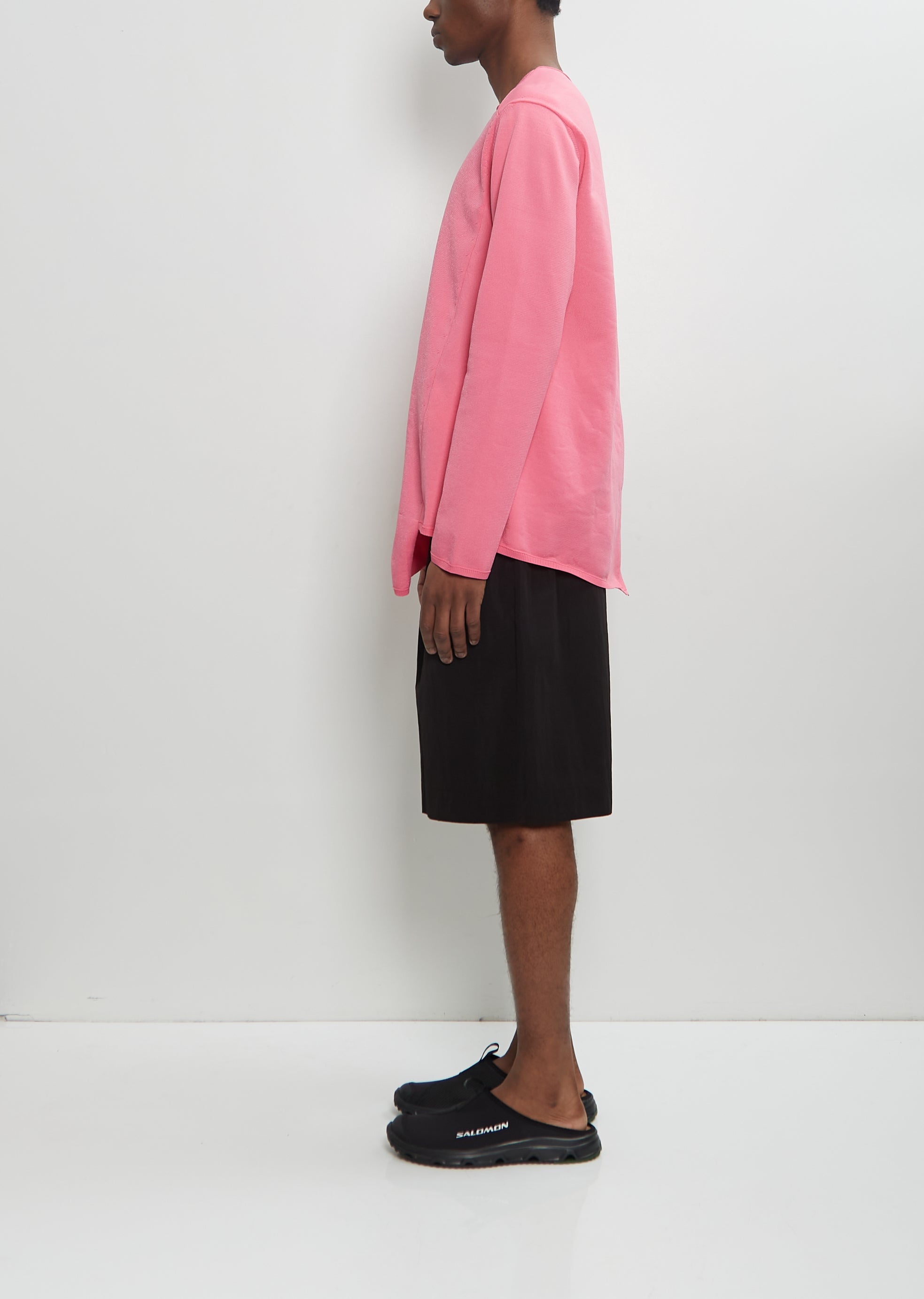 Asymmetric Layered Sweater — Pink - 2