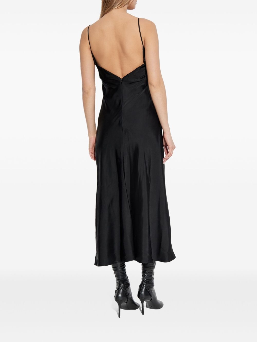 gathered-bustier midi dress - 4
