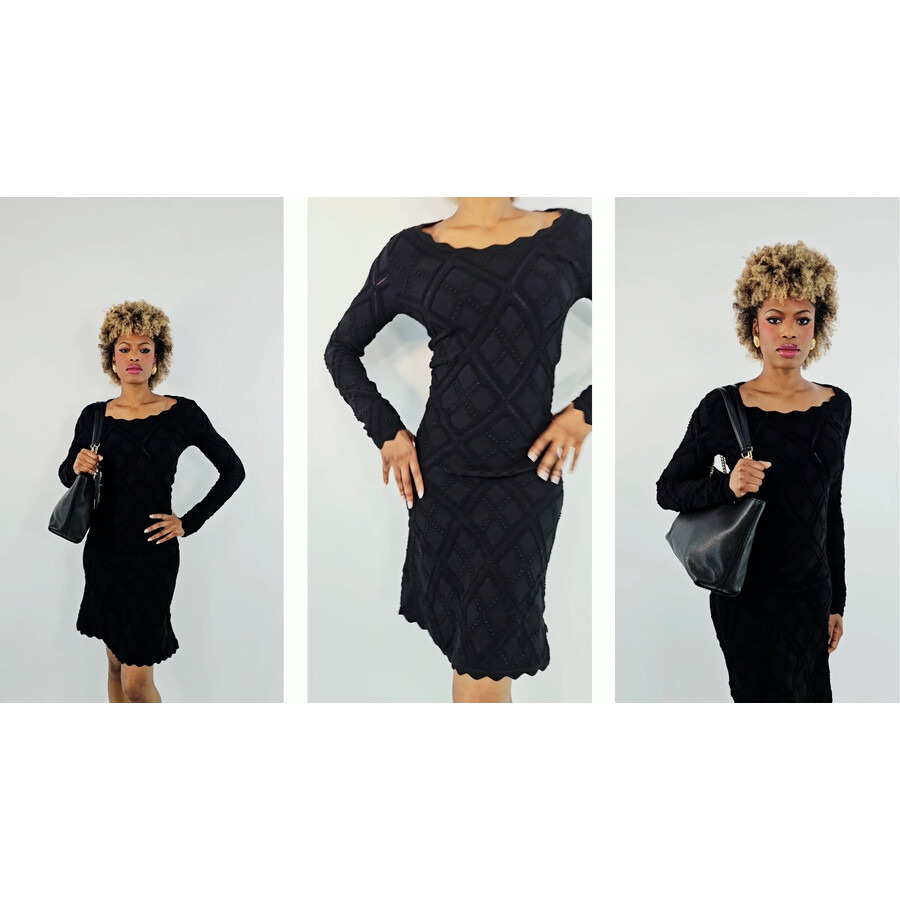 Burberry Aran Long-Sleeved Flared Knitted Dress - 7
