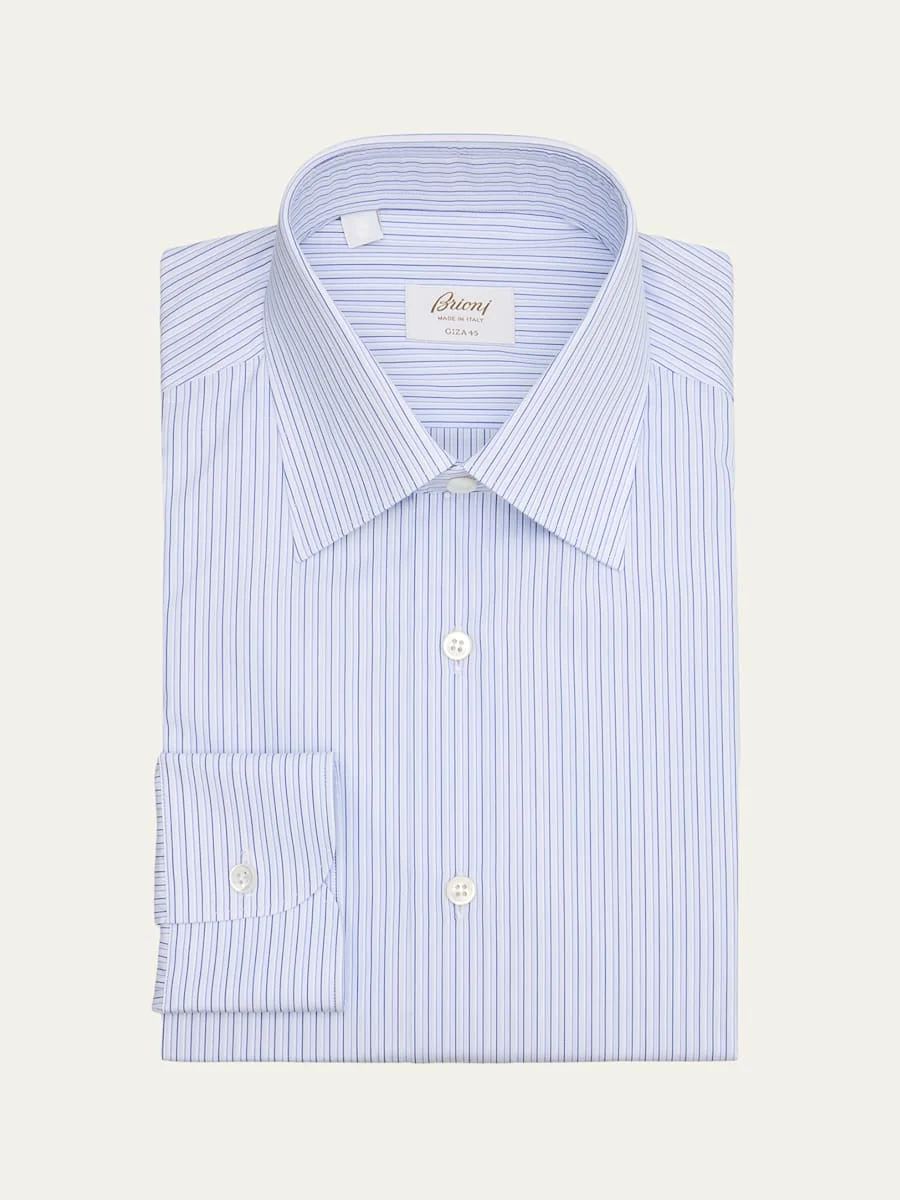 Men's Giza 45 Cotton Multi-Stripe Dress Shirt - 1