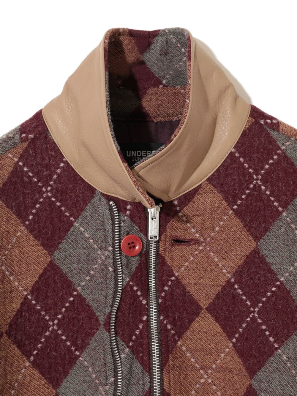 argyle wool-blend jacket - 3
