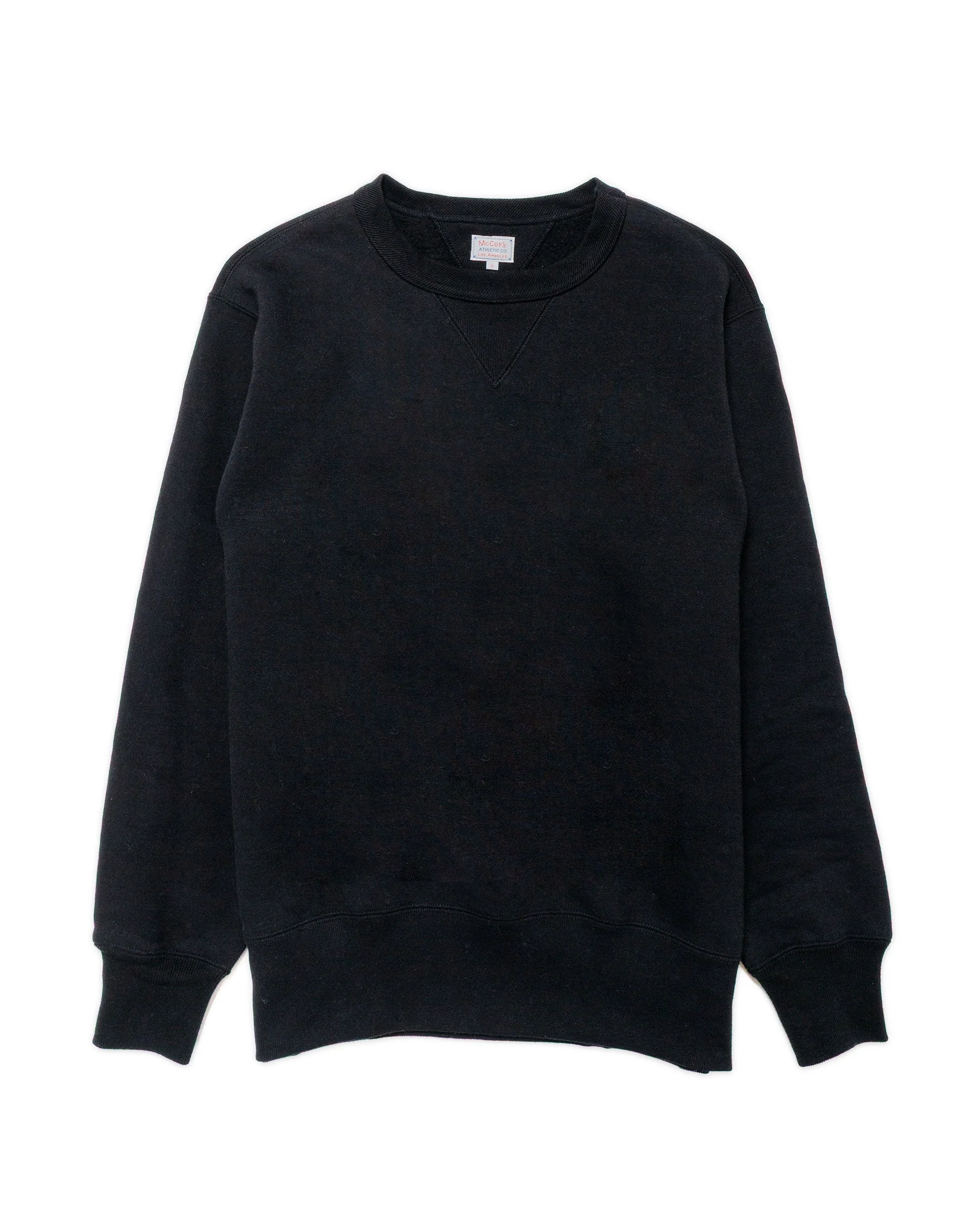 The Real McCoy’s MC24113 10 Oz. Loopwheel Crewneck Sweatshirt Black - 1