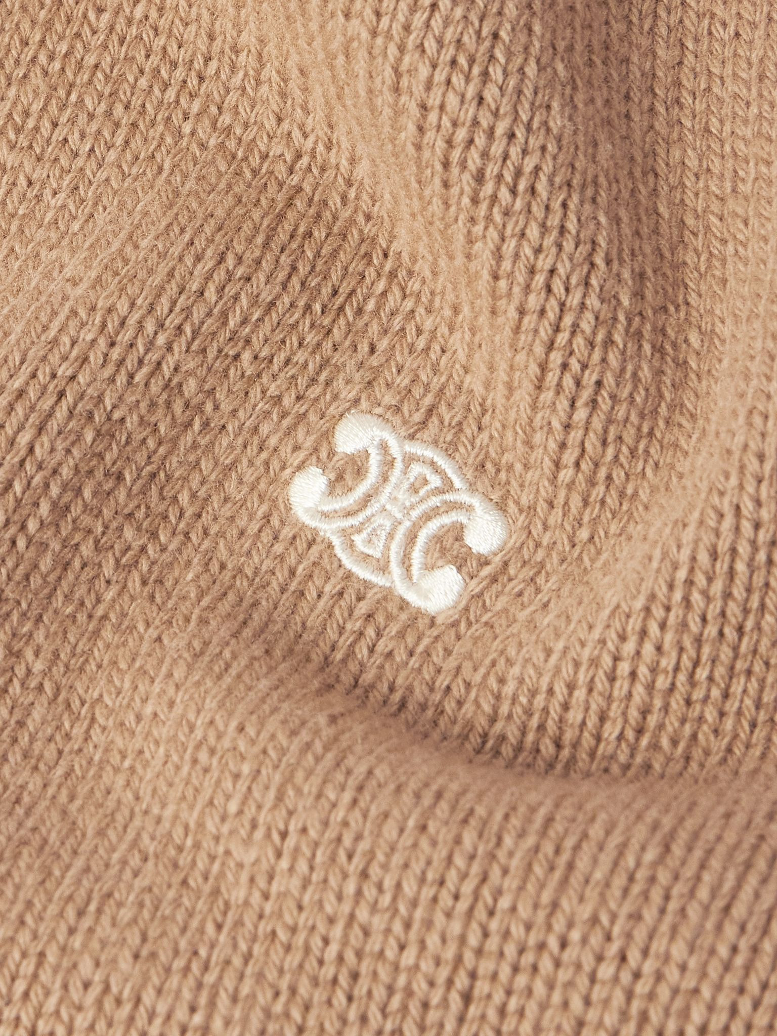 Logo-Embroidered Wool and Cashmere-Blend Sweater Camel - 5