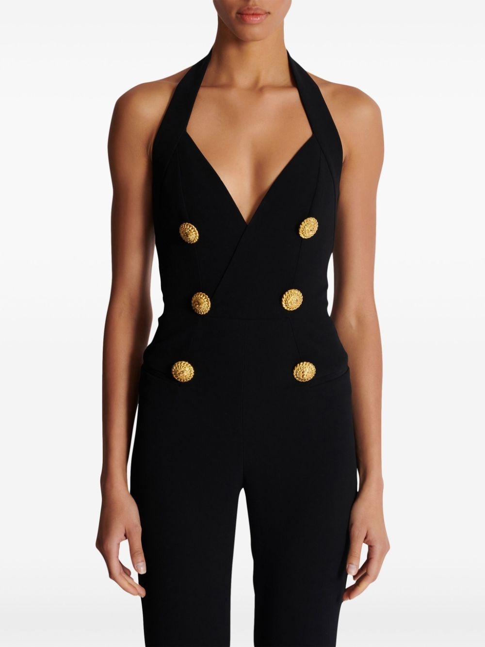 halterneck crepe jumpsuit - 5