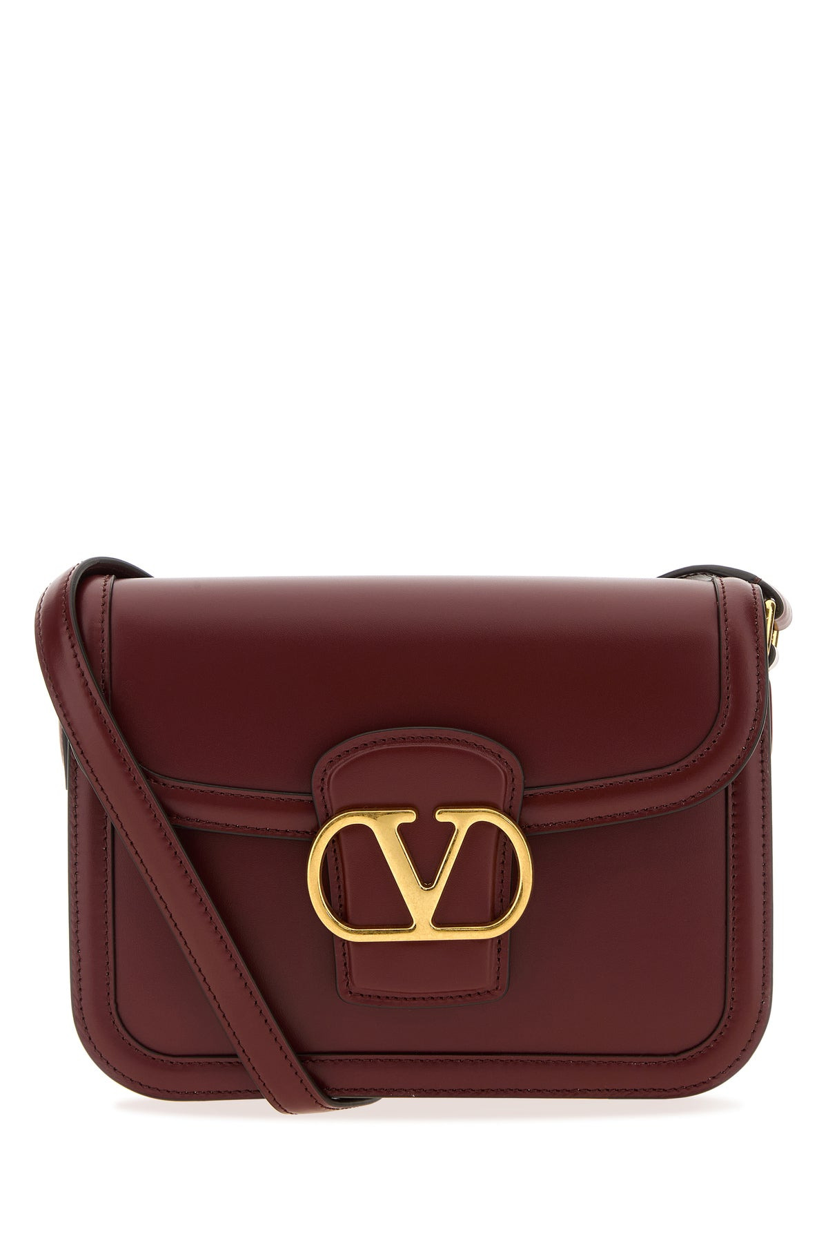 Burgundy leather 9TO5 shoulder bag - 1