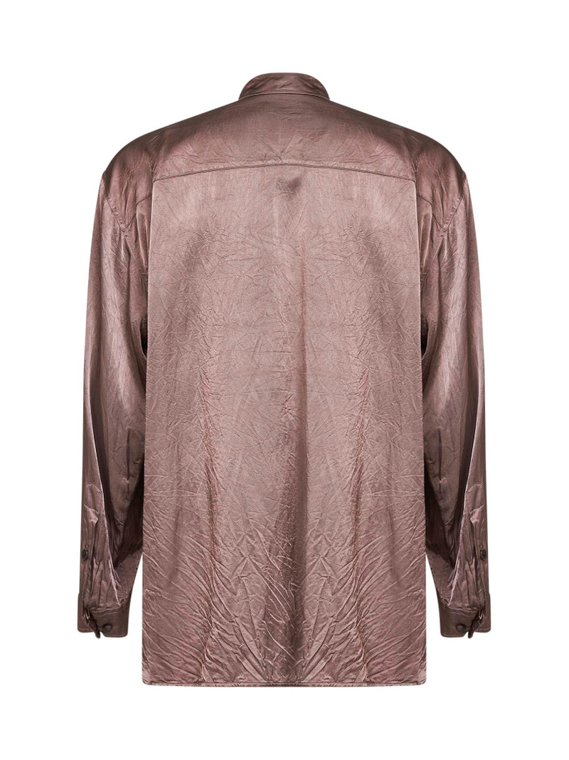 Dries Van Noten Old rose viscose and cotton shirt with chest pockets outlook