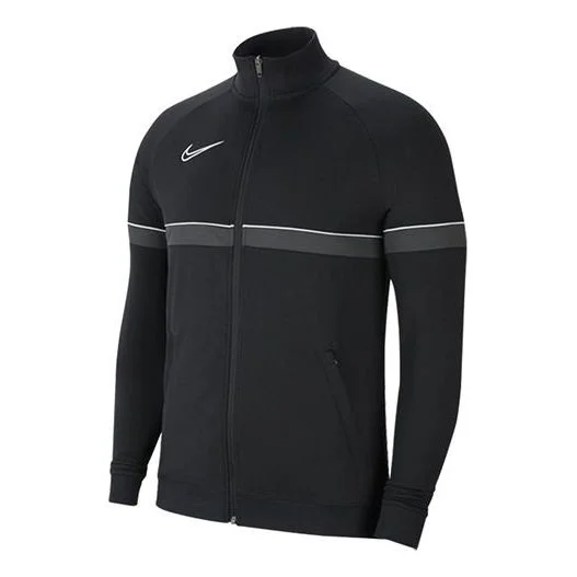 Men's Nike Stripe Contrasting Colors Outdoor Zipper Jacket Black CW6113-014 - 1