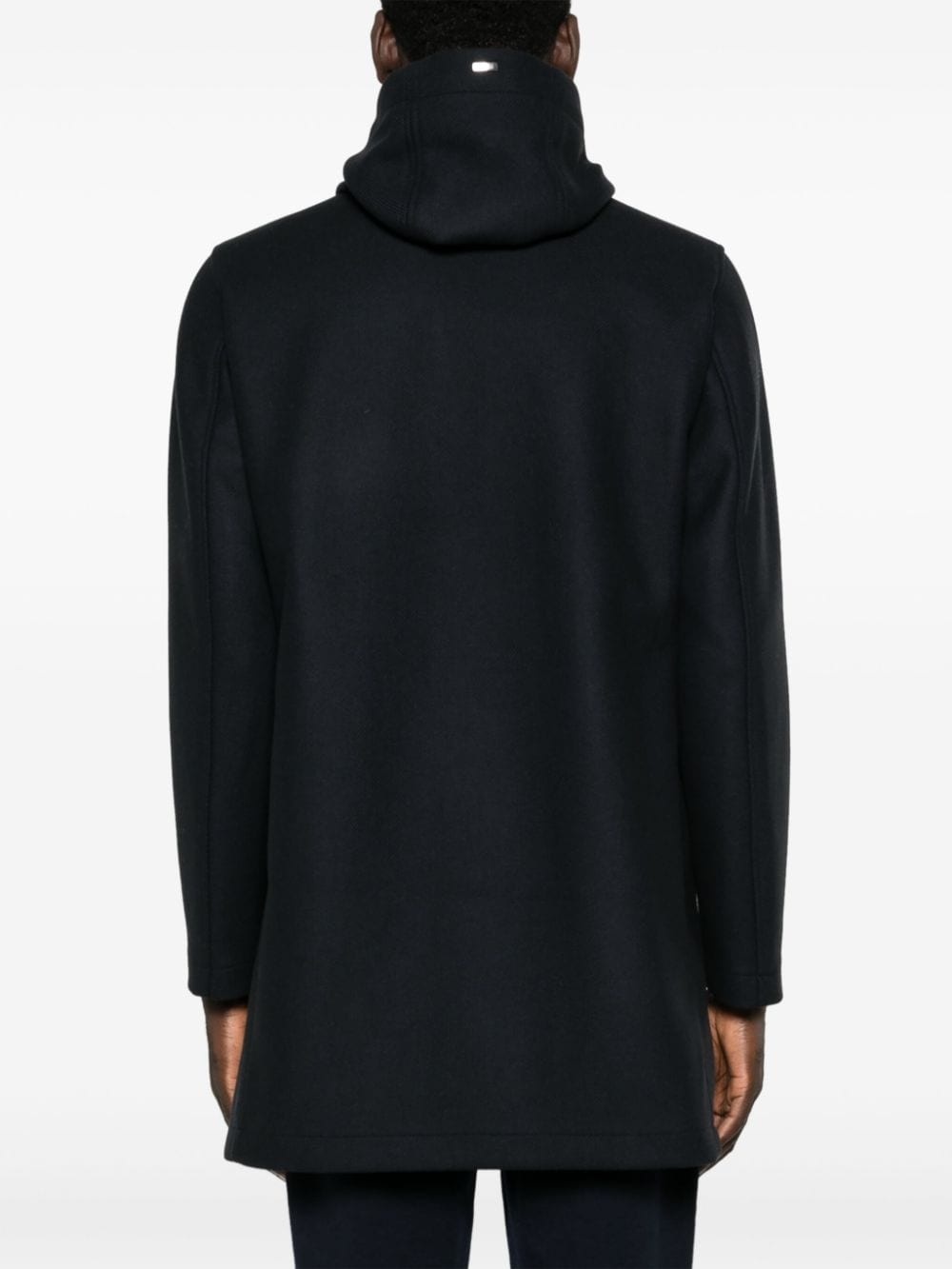 logo-plaque hooded coat - 4